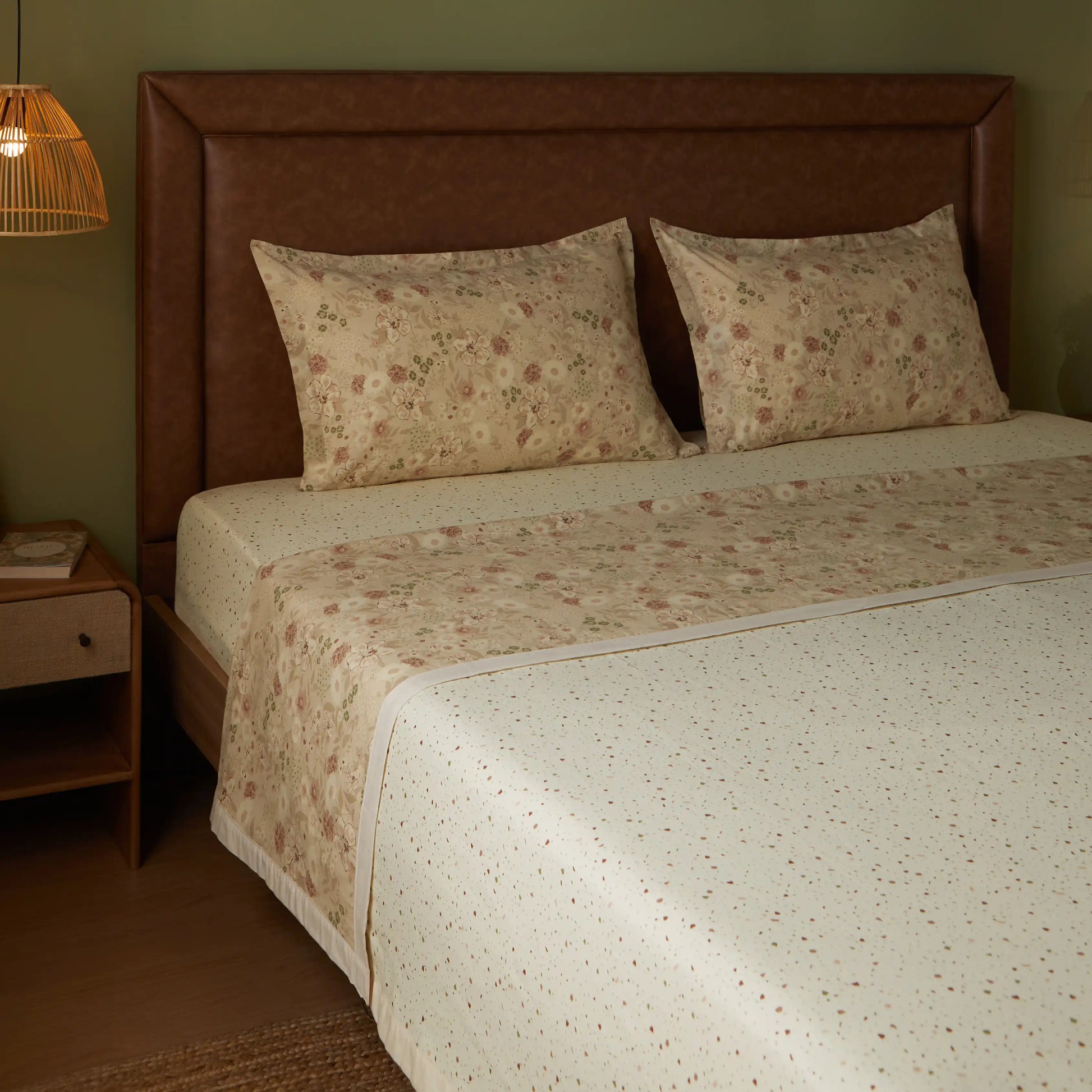 Mishella Printed Cream Dohar Cream / Double