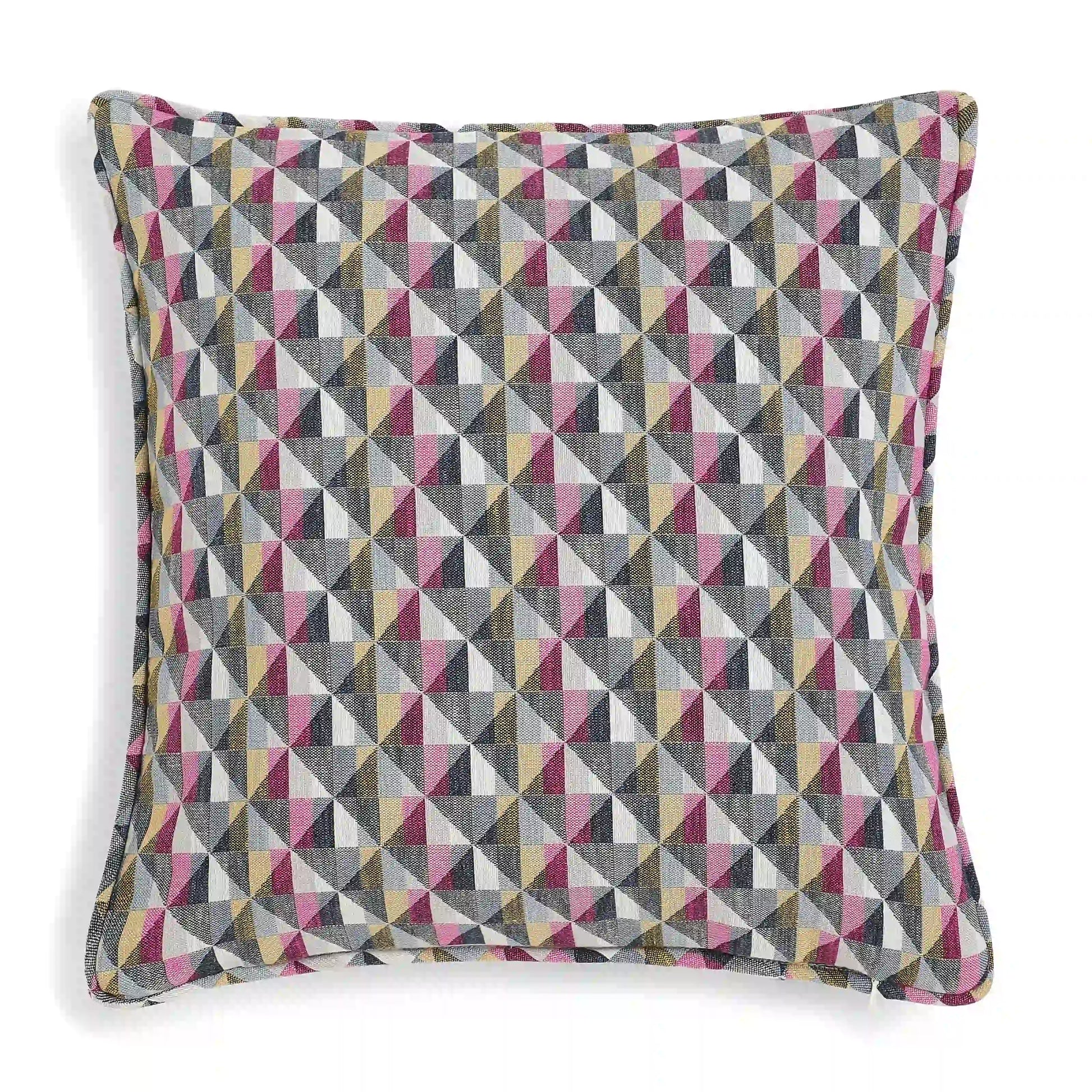 Vissencia Woven Cushion Cover | Colourful Grid Vintage Facets / Cushion Cover (41cm x 41cm)