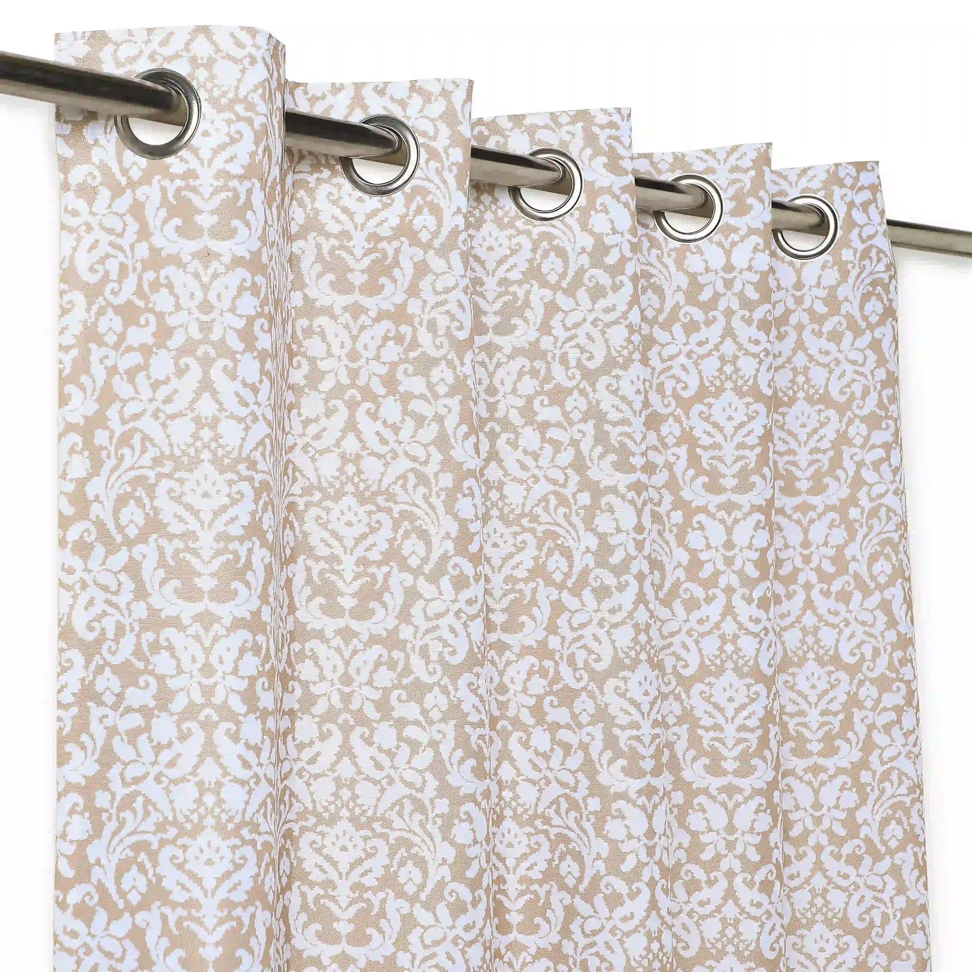 Chippa Lane Set Of 2 Printed Readymade Curtains | 
Loom Legacy Taupe / Door-XL (9ft X 4.4ft)