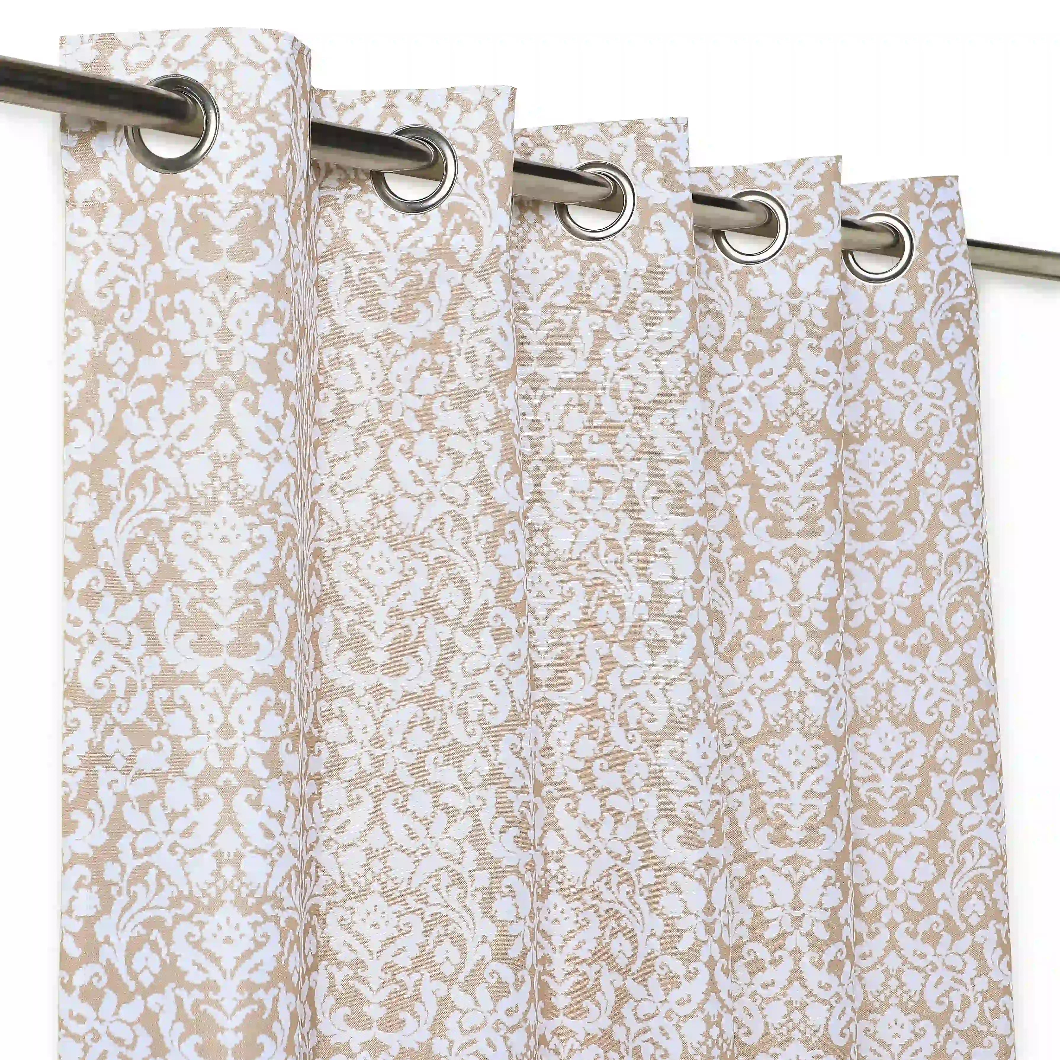 Chippa Lane Set Of 2 Printed Readymade Curtains | 
Loom Legacy Taupe / Door-XL (9ft X 4.4ft)