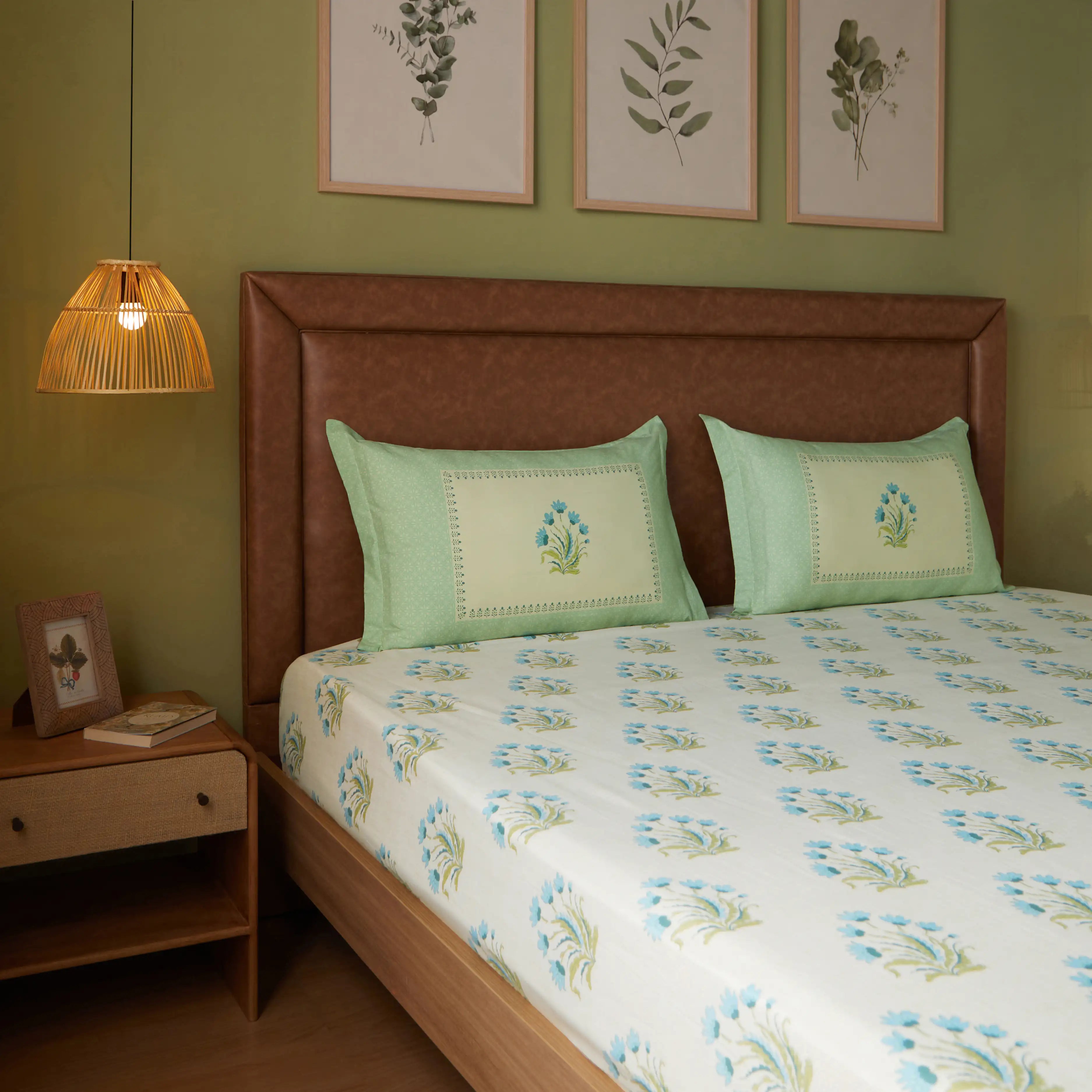 Chippa Lane 100% Cotton Bedsheet Set Indian Sage / Double