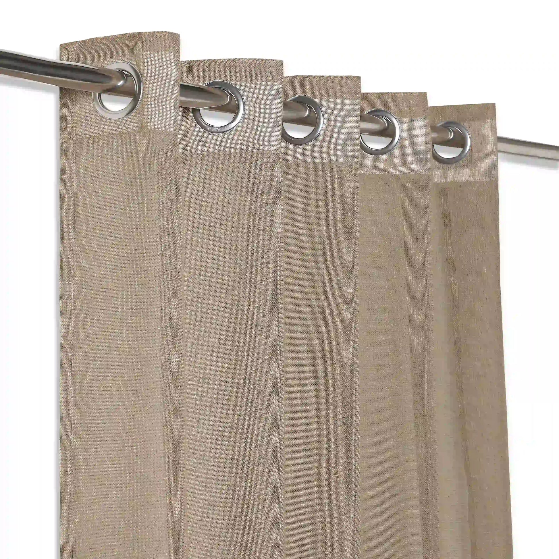 Velina Set Of 2 Sheer Readymade Curtains | 
Sand & Shadow Mink / Window (5ft X 4.4ft)