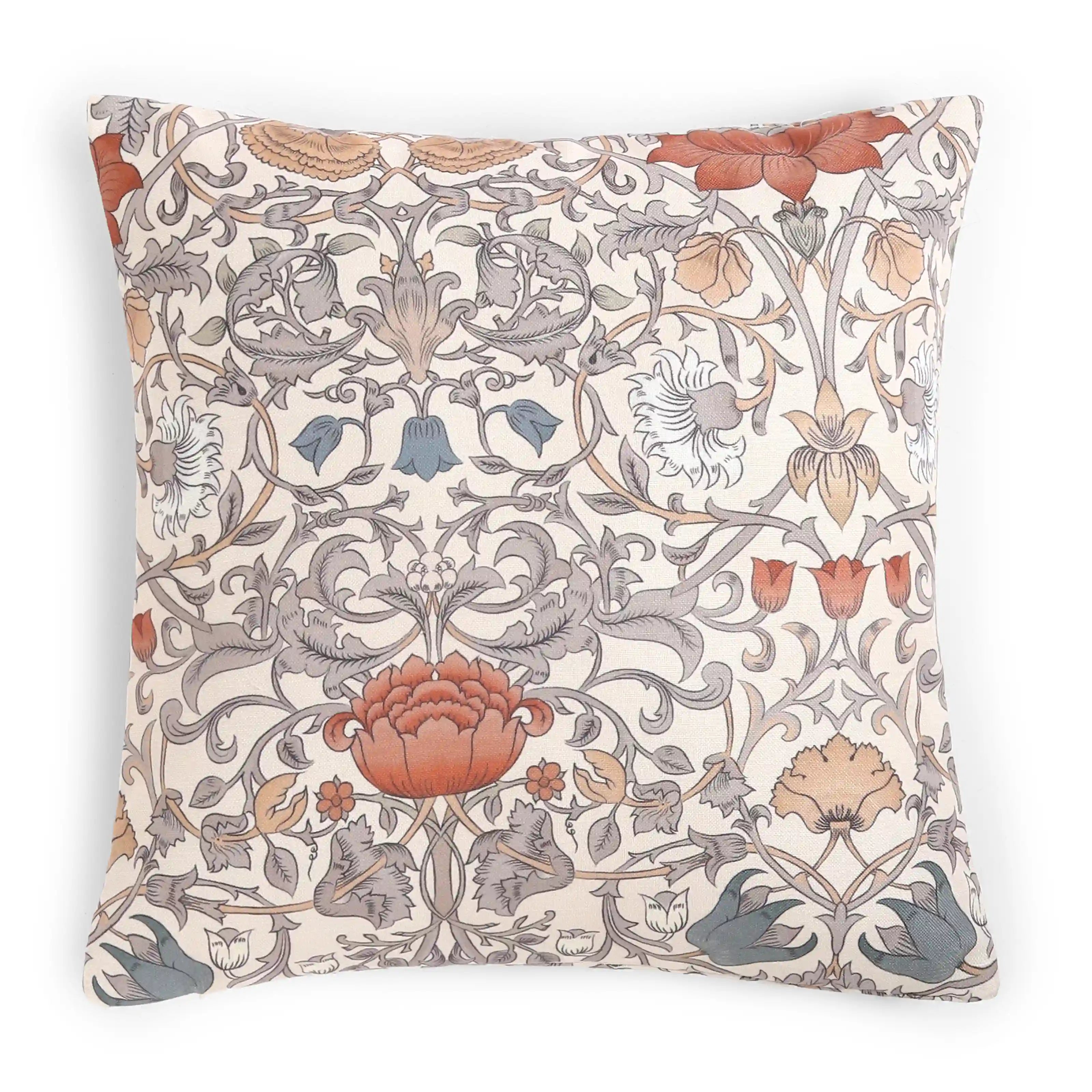 Vissencia Printed Cushion Cover | Floral Trail Rust / Cushion Cover (41cm x 41cm)