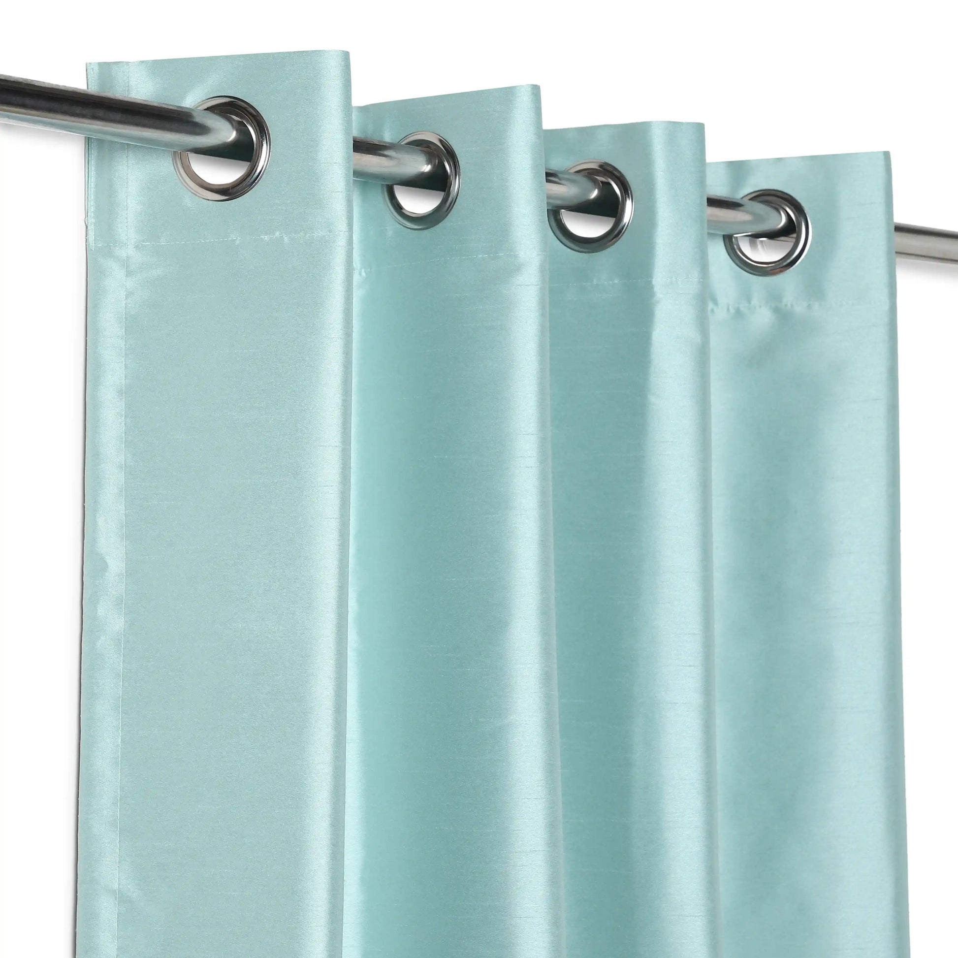 Paleto Set Of 2 Solid Readymade Curtains | Pure Hues Seafoam / Door (4.25ft X 7.22ft)