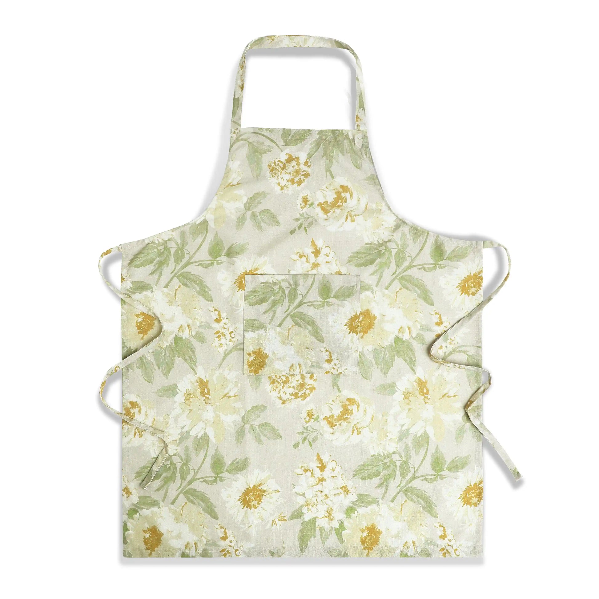 Kaleida Polyester Linen Blend Apron Ochre Origins-Floral / Apron (70cm x 90cm)