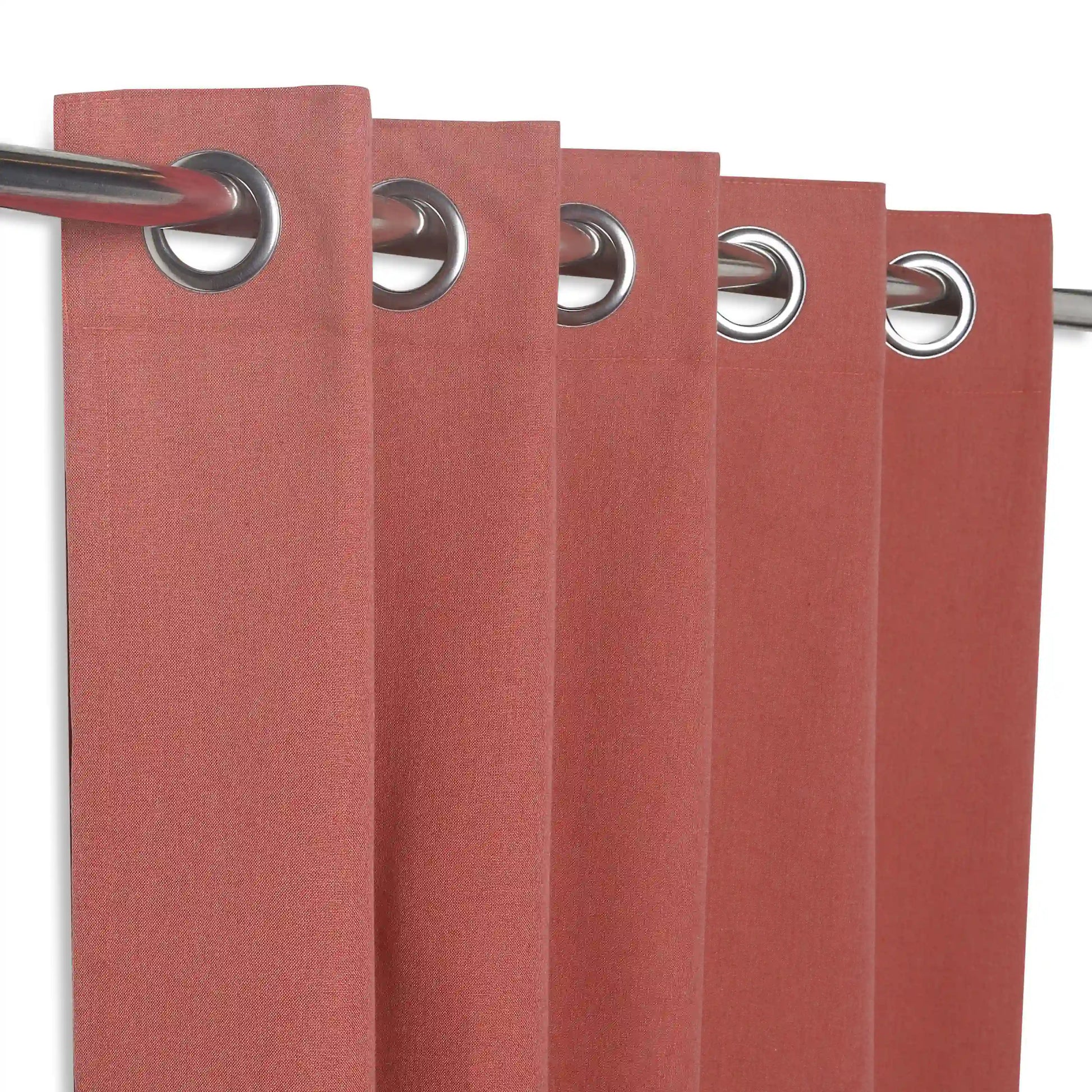 Pelushe Set Of 2 100% Cotton Solid Readymade Curtains | Everyday Hues Rosewood / Window (5ft X 4.4ft)