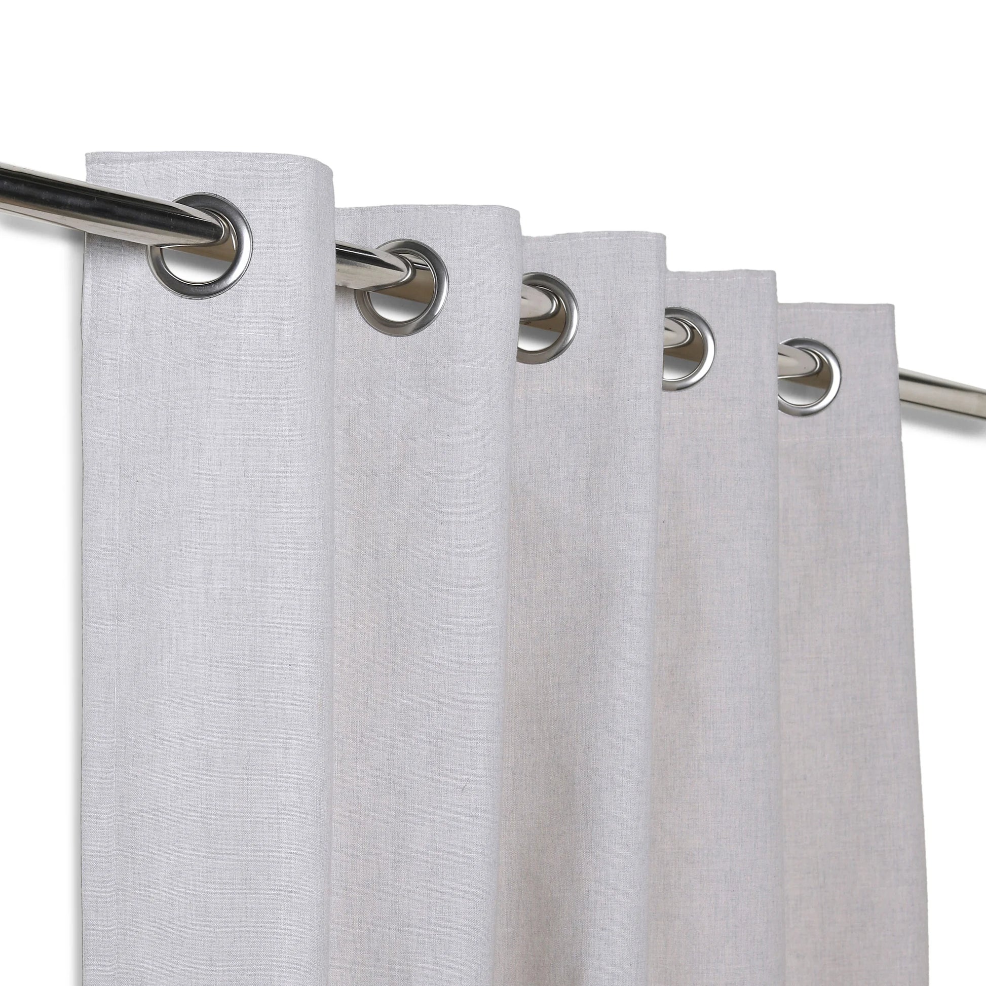 Pelushe Set Of 2 100% Cotton Solid Readymade Curtains | Everyday Hues Feather / Door (7ft X 4.4ft)