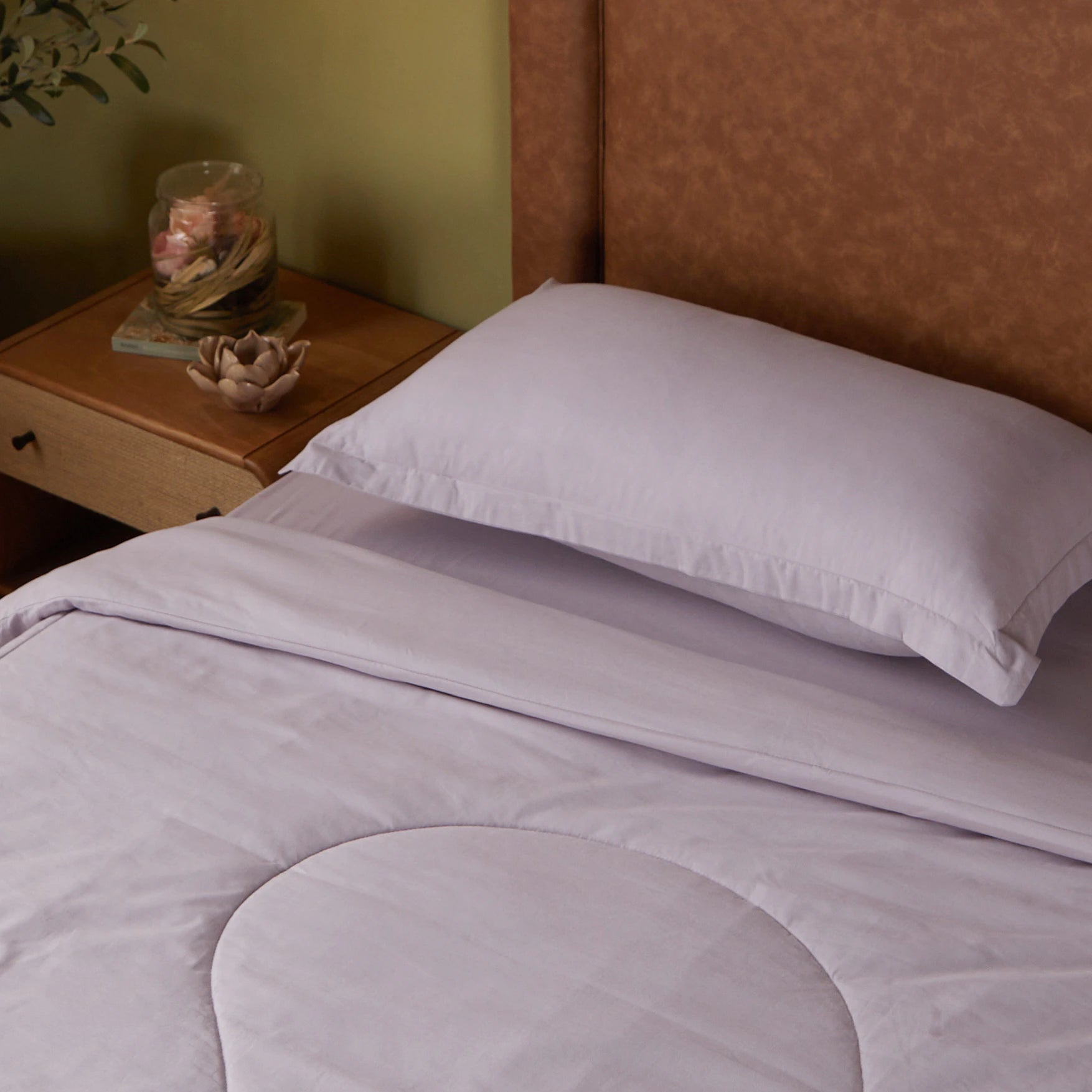 Paleto | Everyday Hues Cotton Solid Dyed 120GSM Comforter-Grey Lavender Grey Lavender / Single