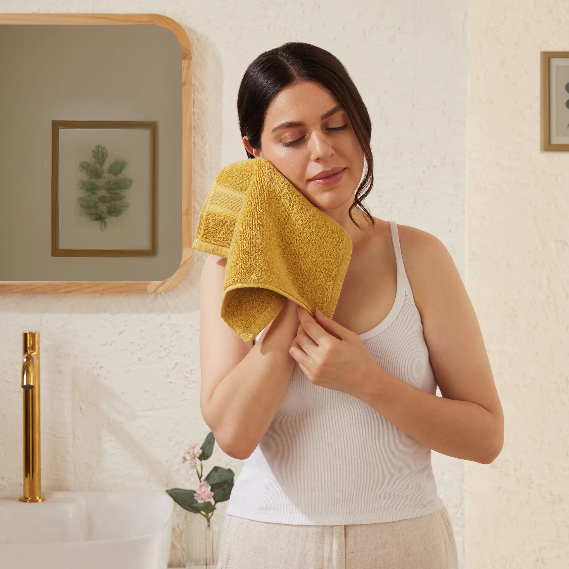 Pelushe Zero Twist 100% Cotton Face Towel Sunlit Honey / Face Towel (30cm x 30cm)