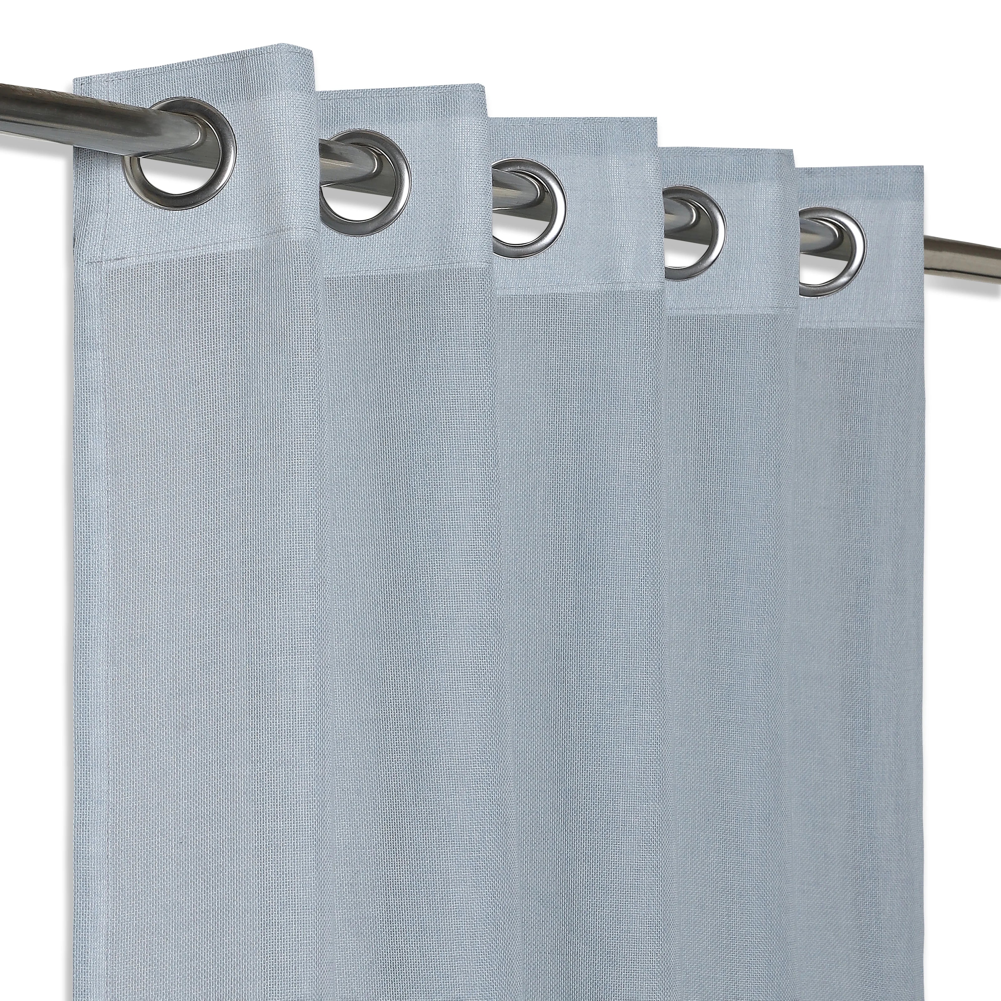 Velina Set Of 2 Sheer Readymade Curtains | 
Sand & Shadow Sky / Door (7ft X 4.4ft)