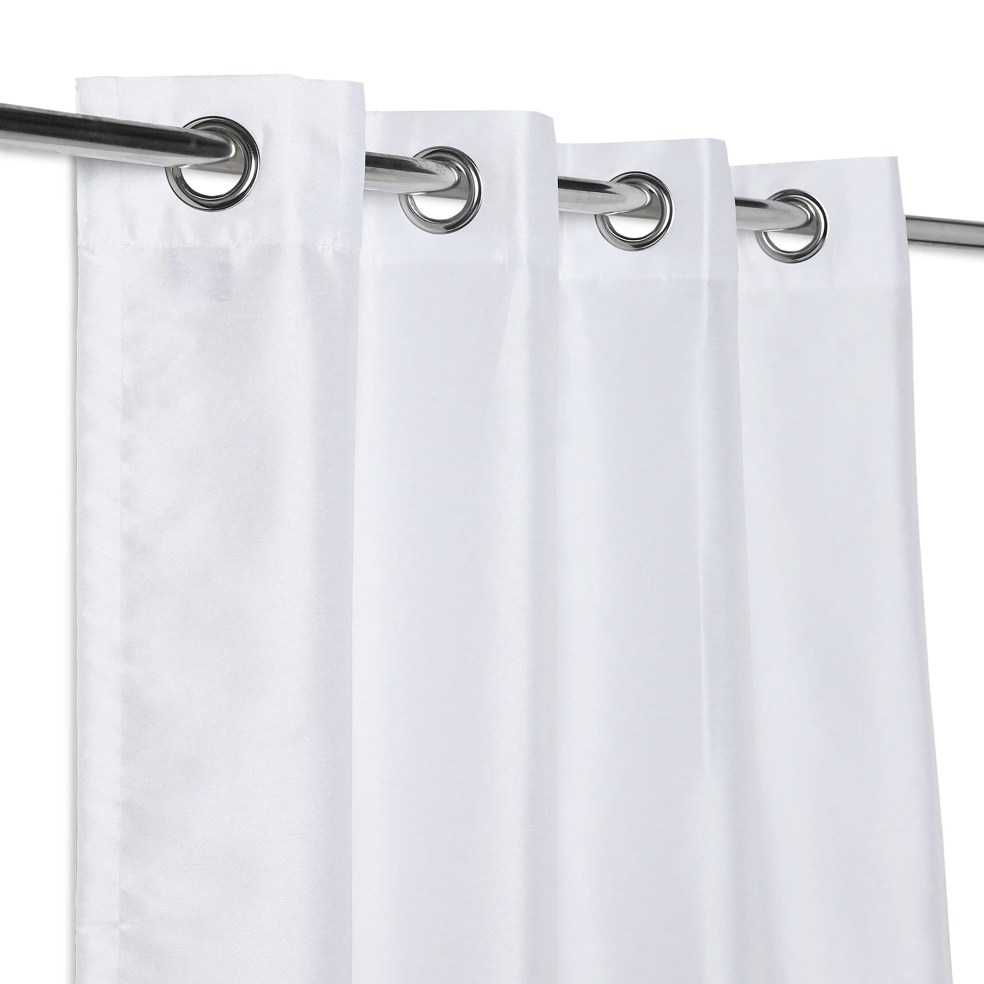 Paleto Set Of 2 Solid Readymade Curtains | Pure Hues White / Door (4.25ft X 7.22ft)