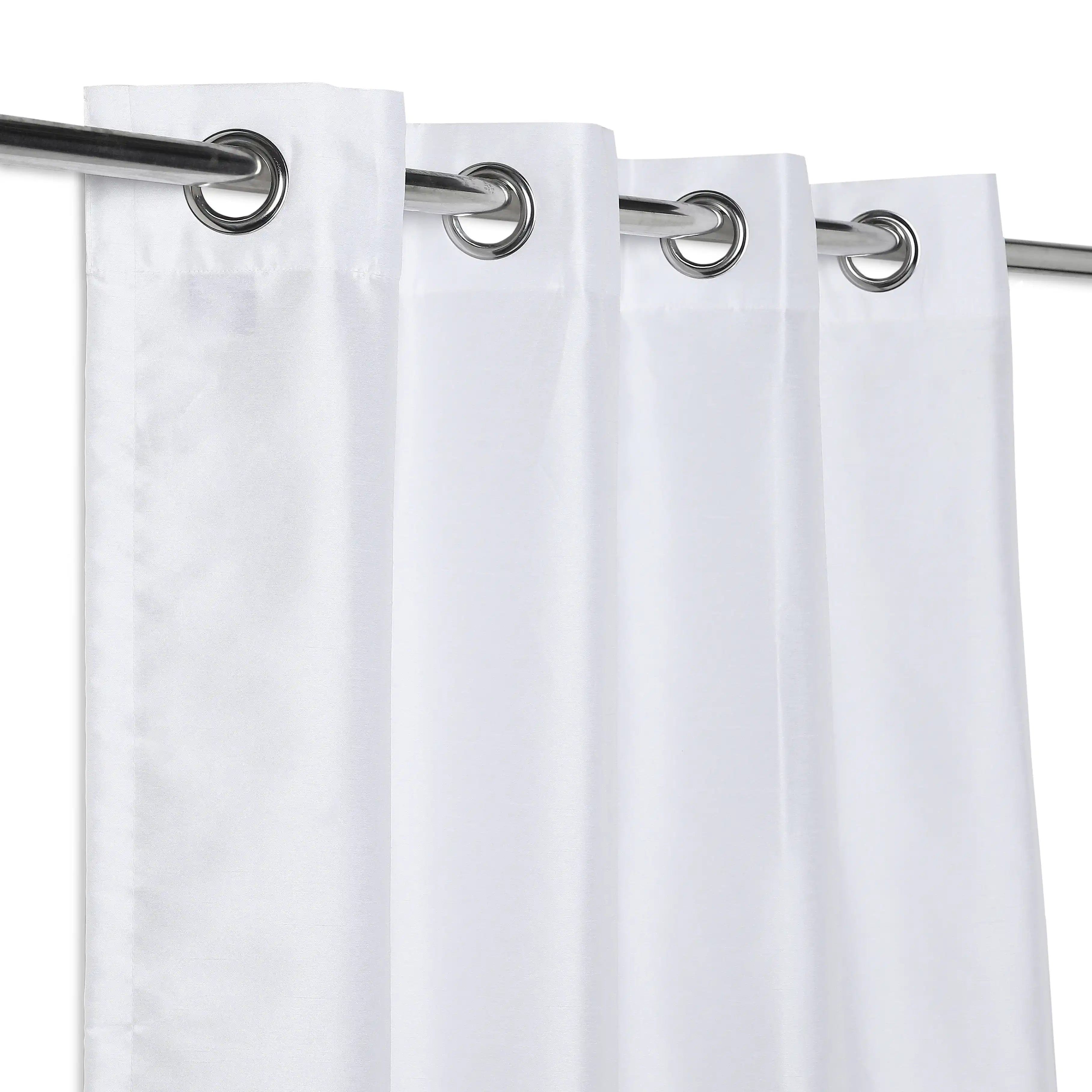 Paleto Set Of 2 Solid Readymade Curtains | Pure Hues White / Door (4.25ft X 7.22ft)