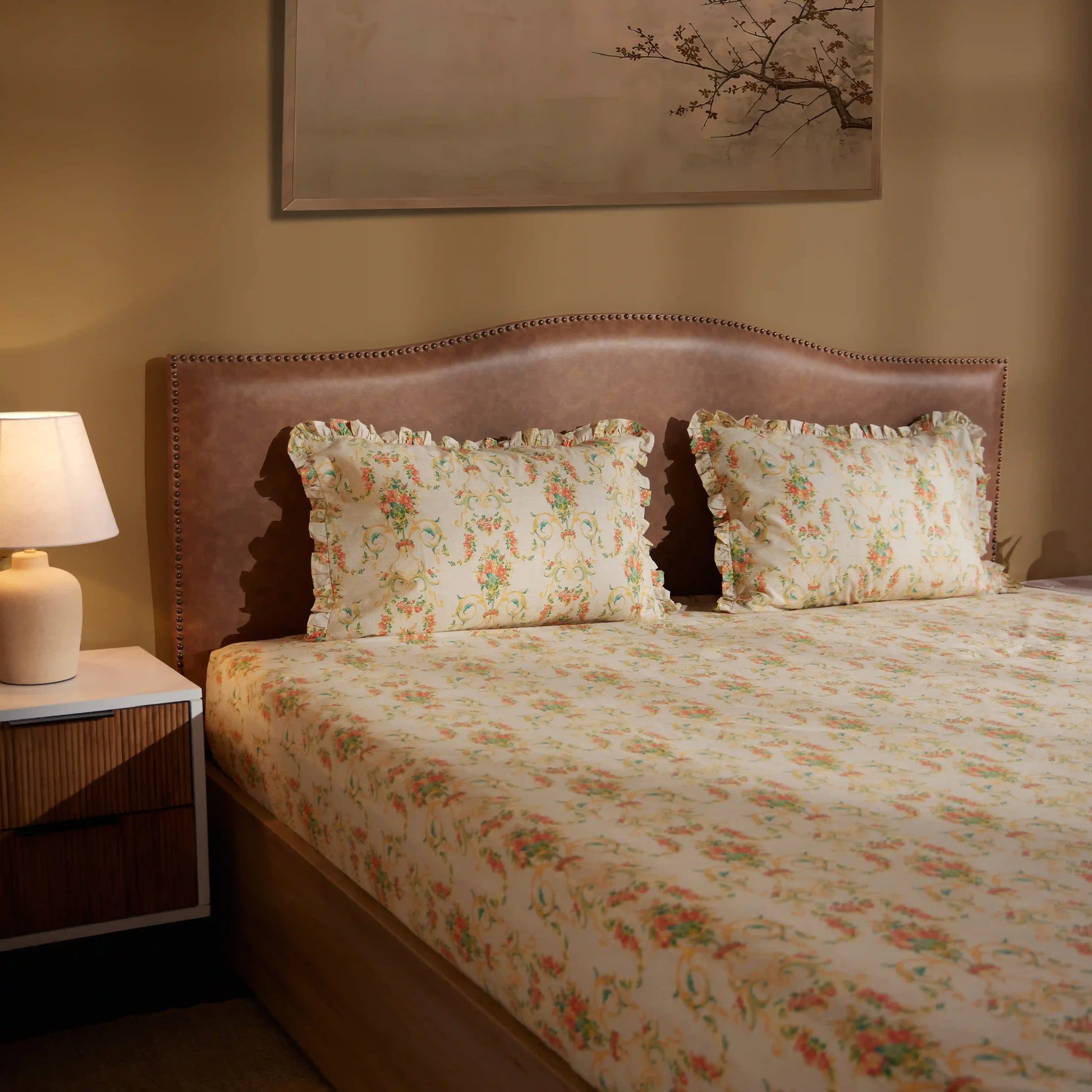 Bloomshire Luxe Printed Bedsheet Set-Multicolour Multicolour / Super King