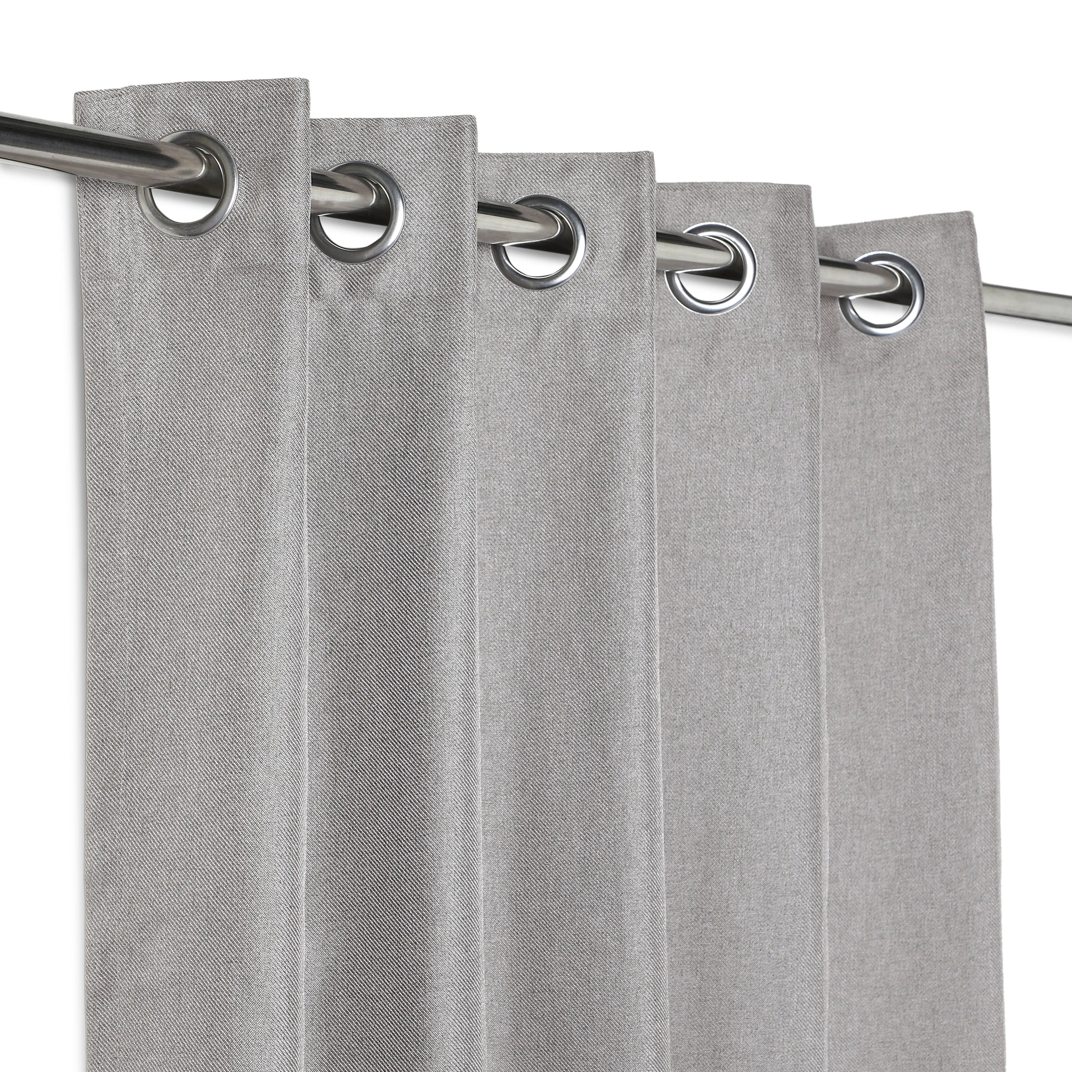 Paleto Set Of 2 Solid Readymade Curtains | Muted Moments Mushroom / Door-XL (9ft X 4.4ft)