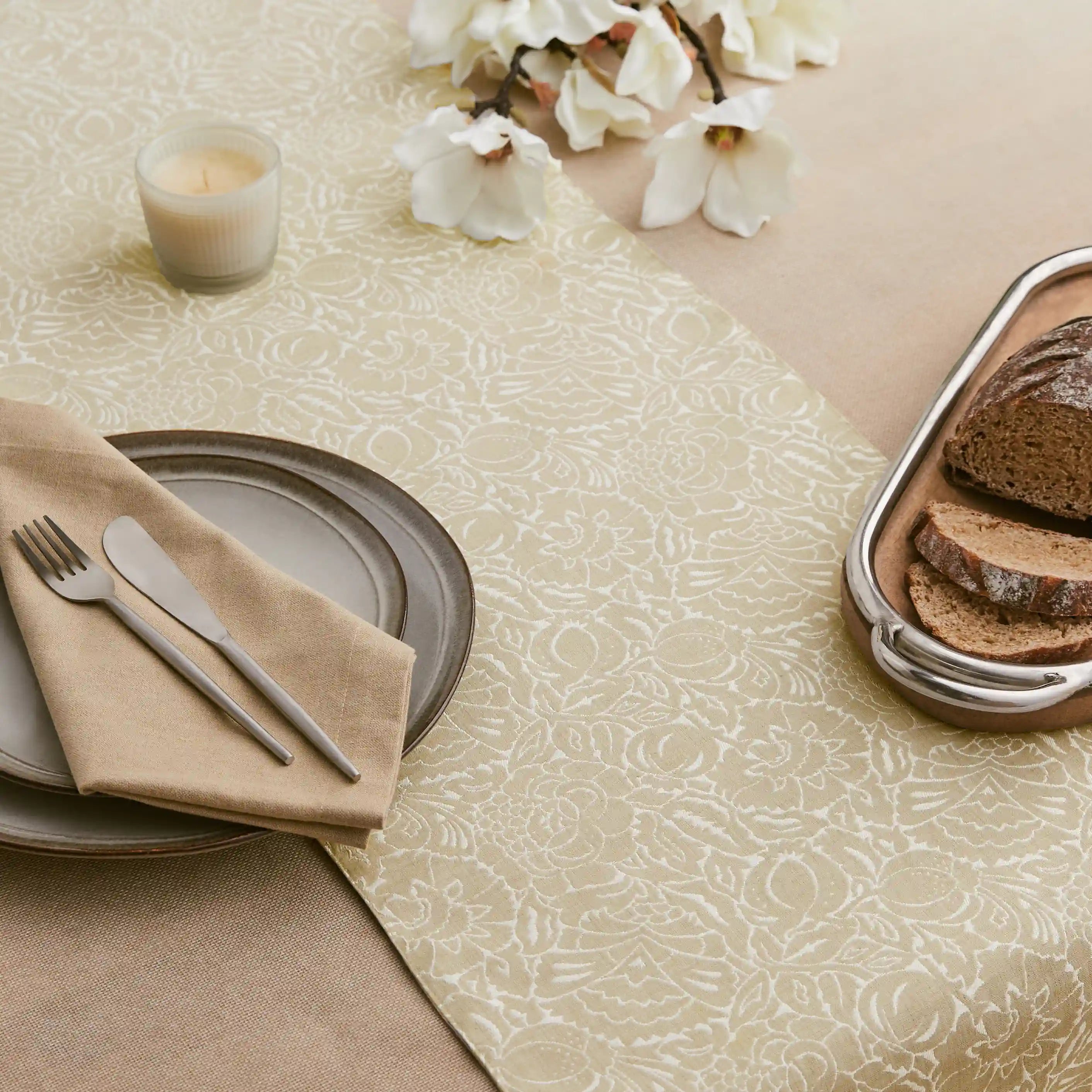 Adonare Printed Table Runner Silver Dust / Table Runner (34cm x 120cm)