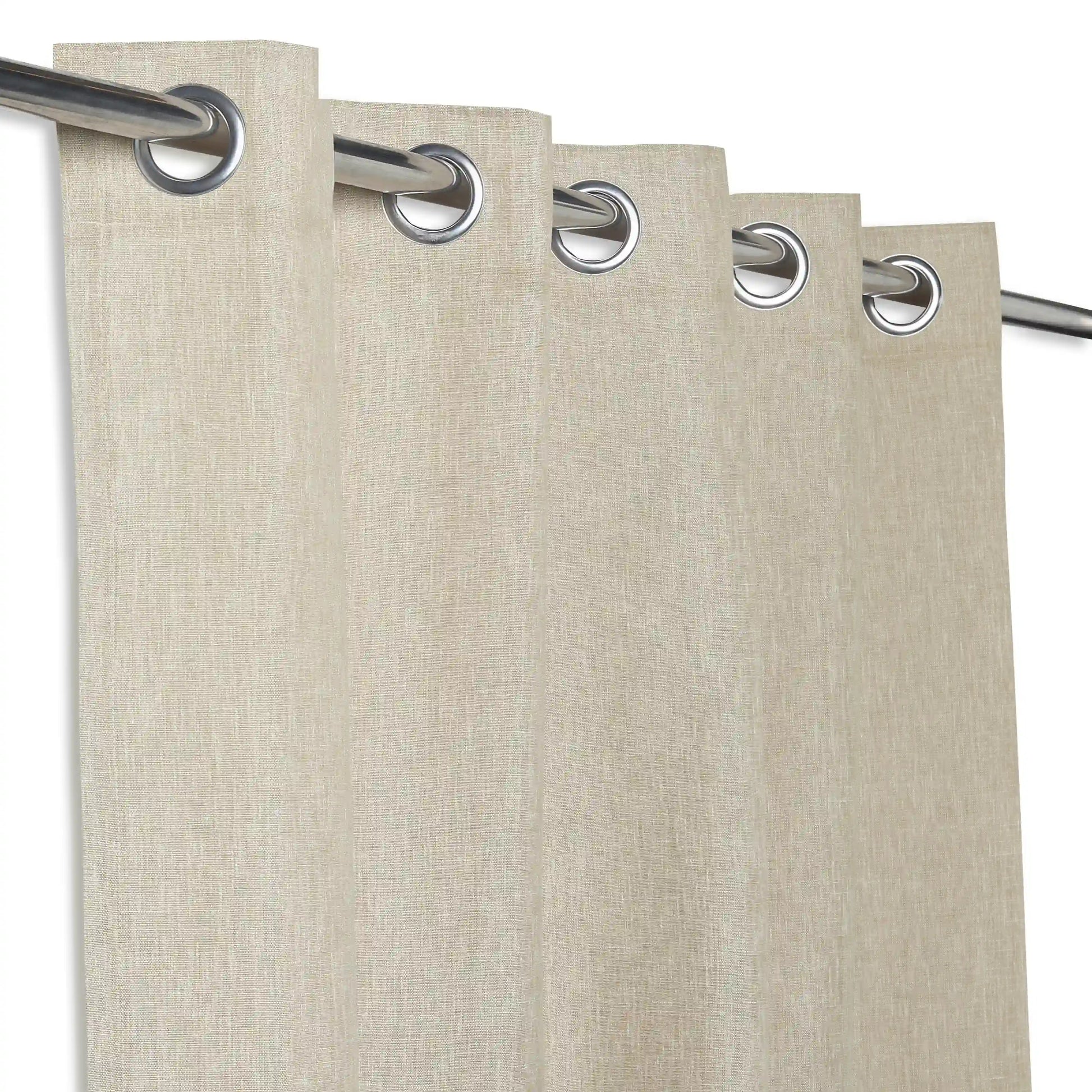 Paleto Set Of 2 Solid Readymade Curtains | Neutral Notes Almond / Window (5ft X 4.4ft)