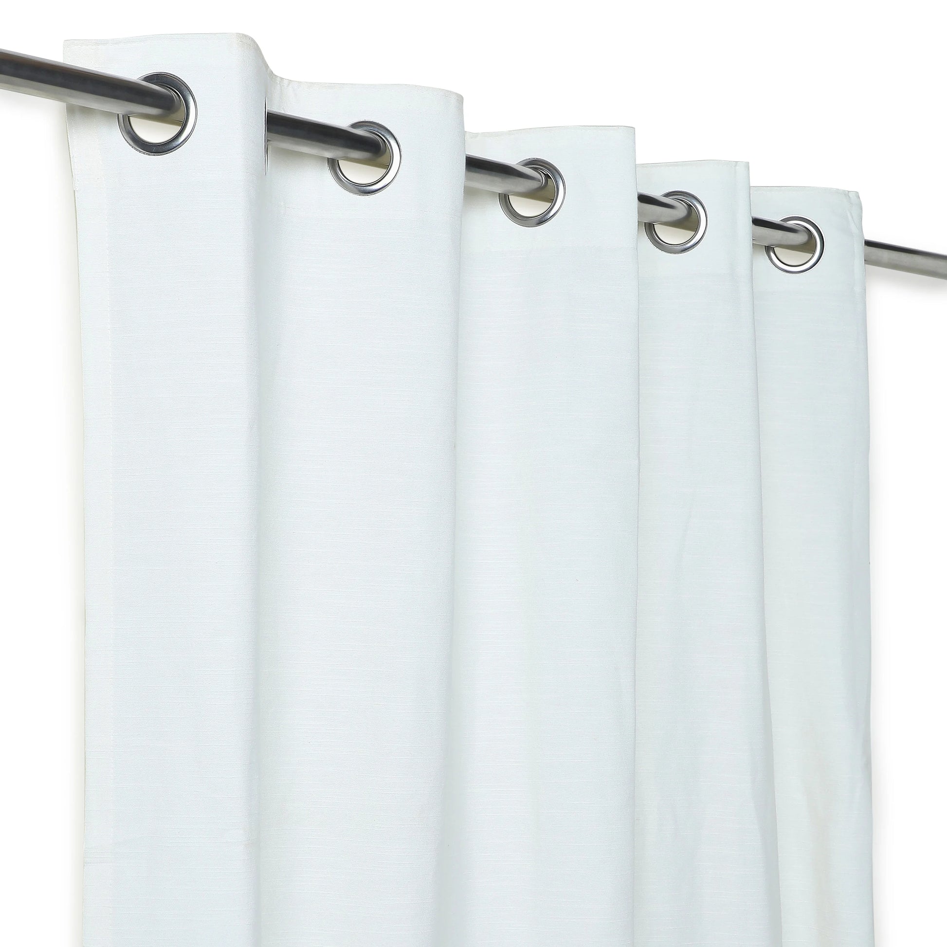 Paleto Set Of 2 Solid Readymade Curtains | Earthen Textures Cream / Door-XL (9ft X 4.4ft)