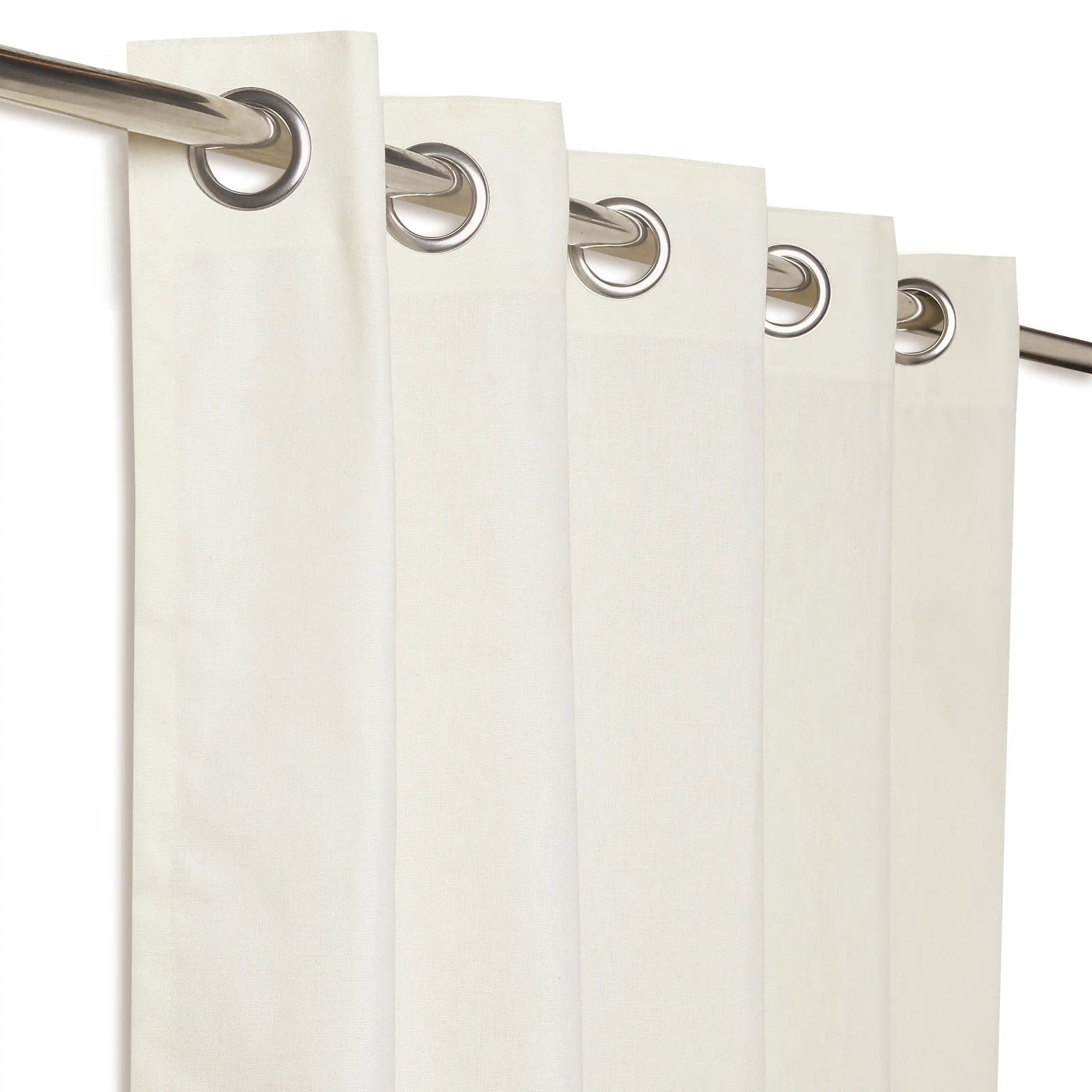 Paleto Set Of 2 Solid Readymade Curtains | Monsoon Hues Ivory / Window (5ft X 4.4ft)