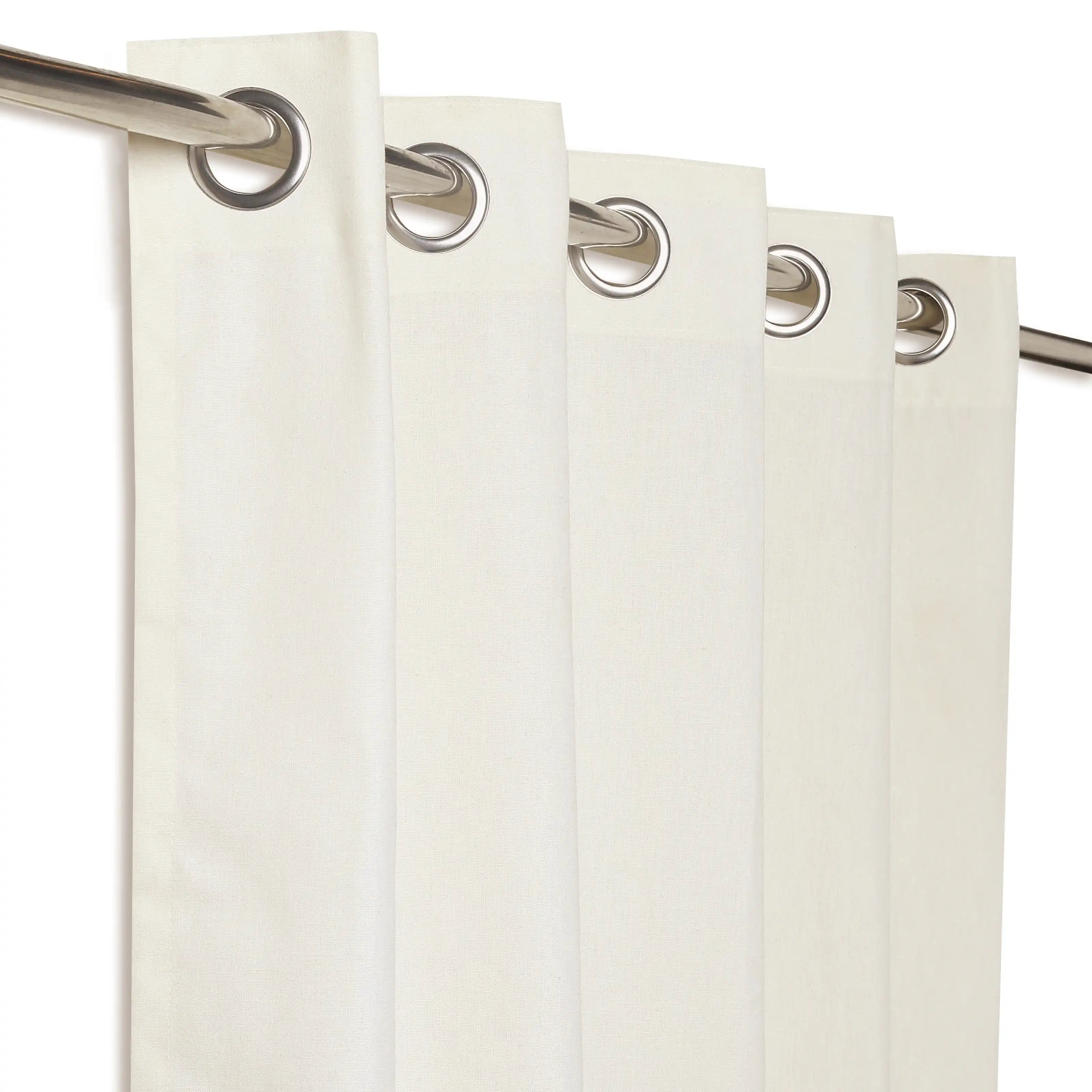 Paleto Set Of 2 Solid Readymade Curtains | Monsoon Hues Ivory / Window (5ft X 4.4ft)
