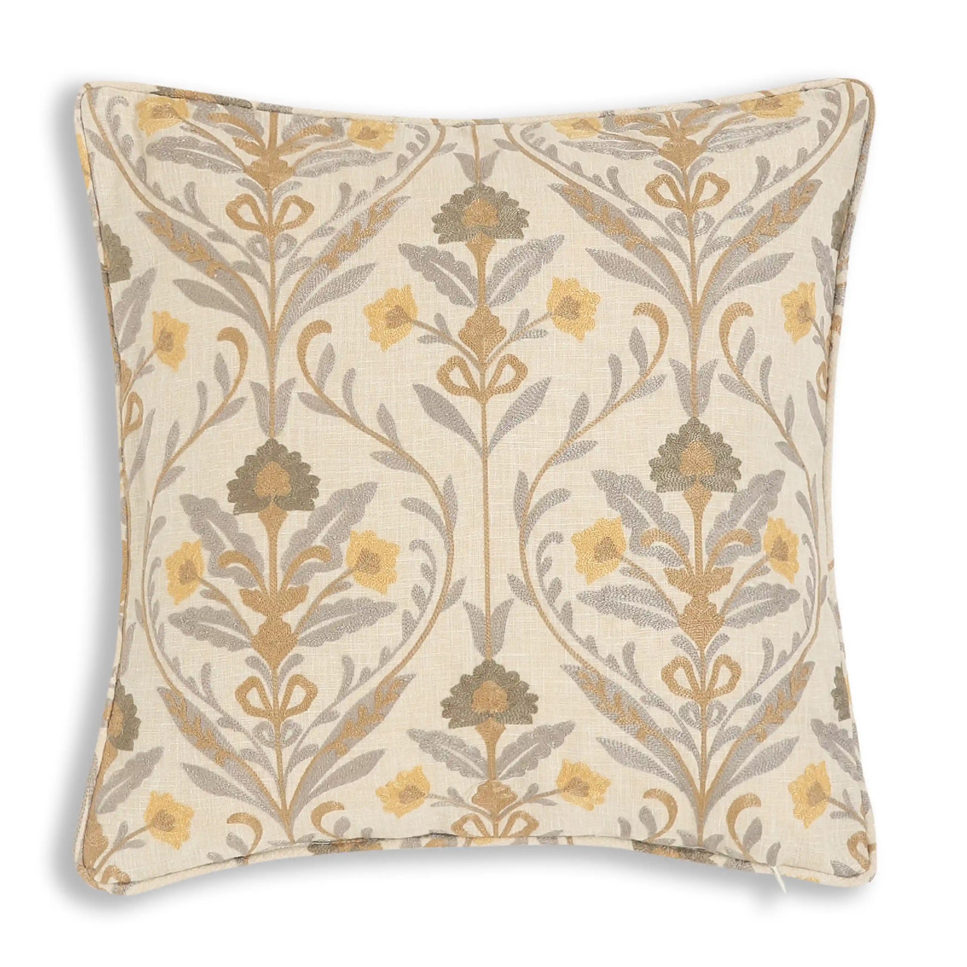 Espricia Embroidered Cushion Cover | Saanjh Baked Sand / Cushion Cover (41cm x 41cm)