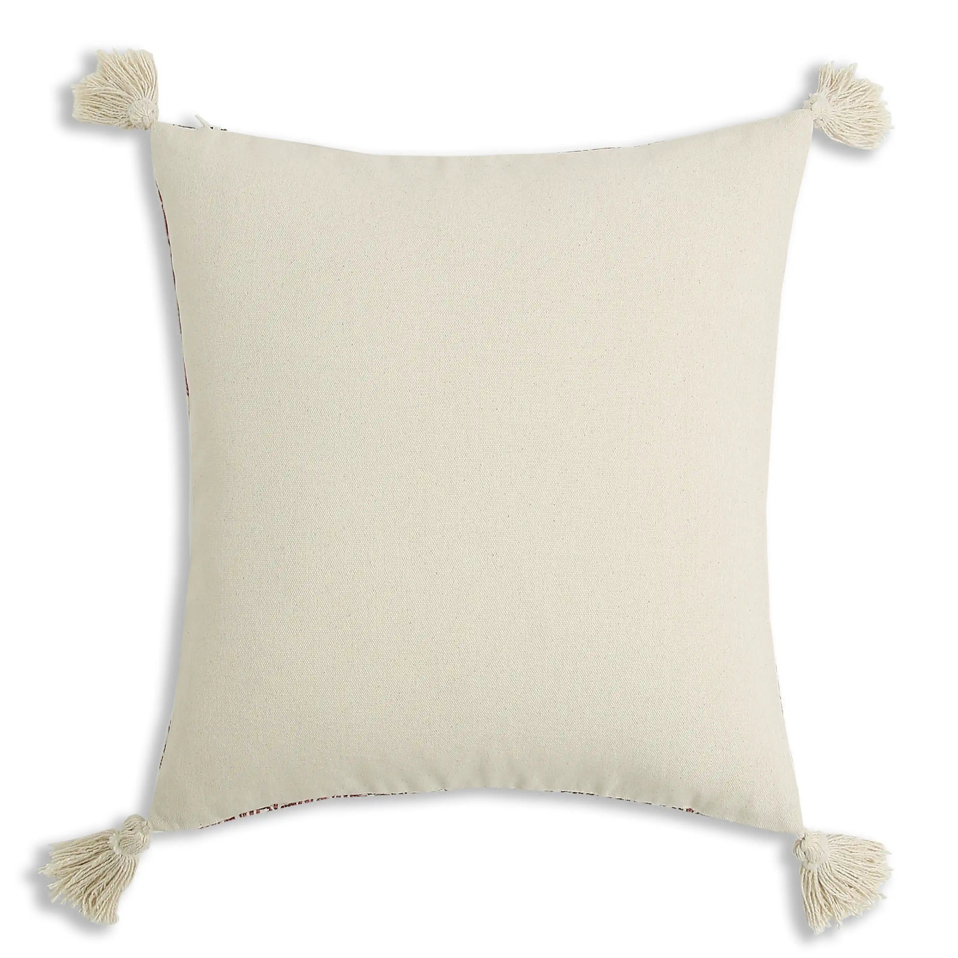 Espricia Embroidered Cushion Cover | Jharokha Scarlet Blaze / Cushion Cover (41cm x 41cm)