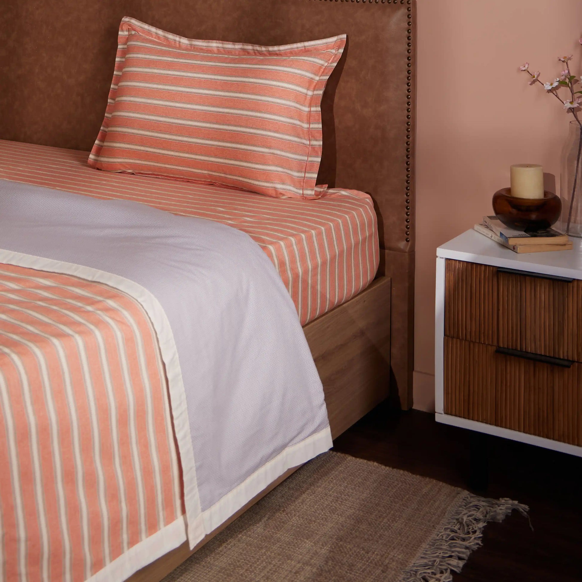 Threadscapes Printed Dohar-Peach Peach / Single