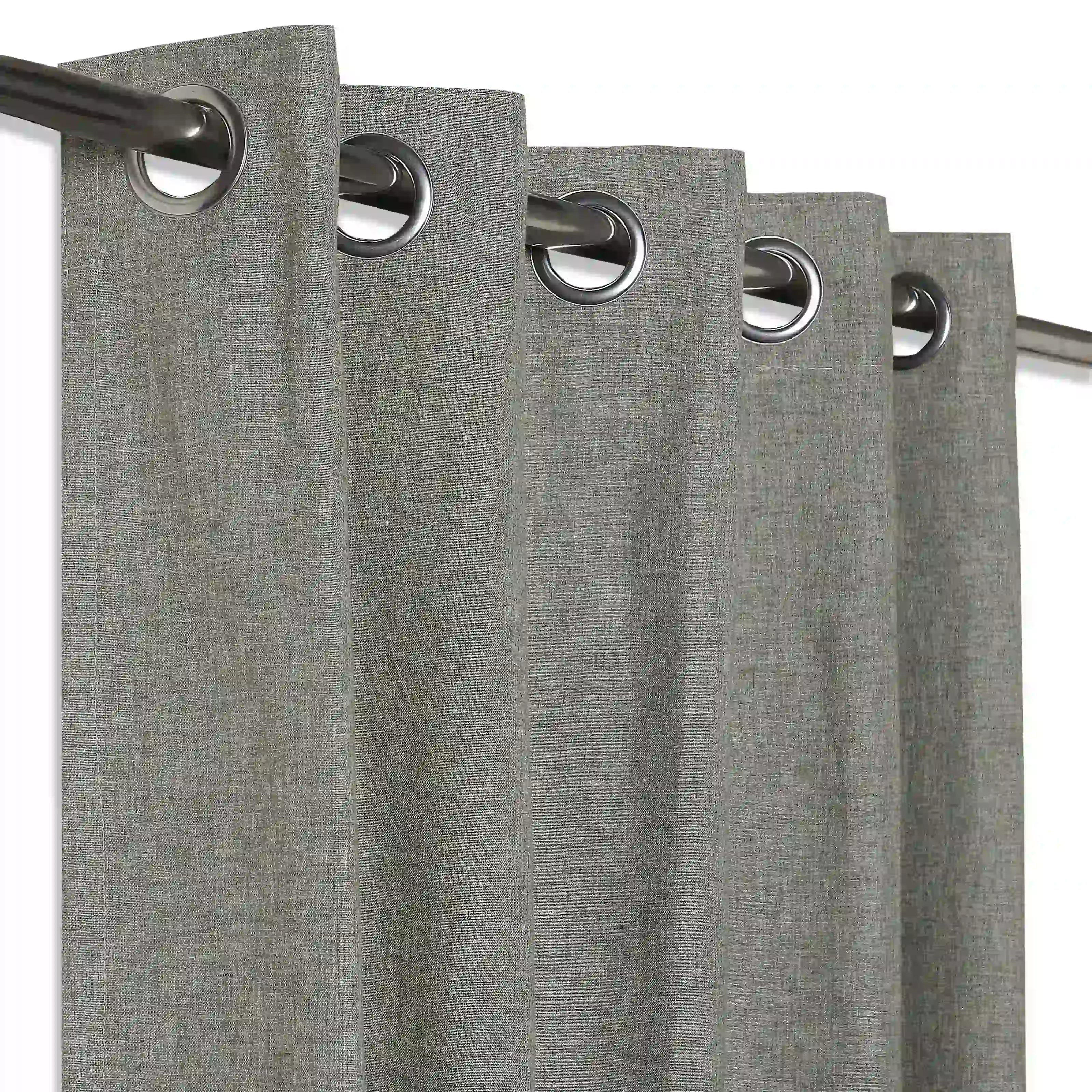 Paleto Set Of 2 Solid Readymade Curtains | Monsoon Hues Slate / Window (5ft X 4.4ft)