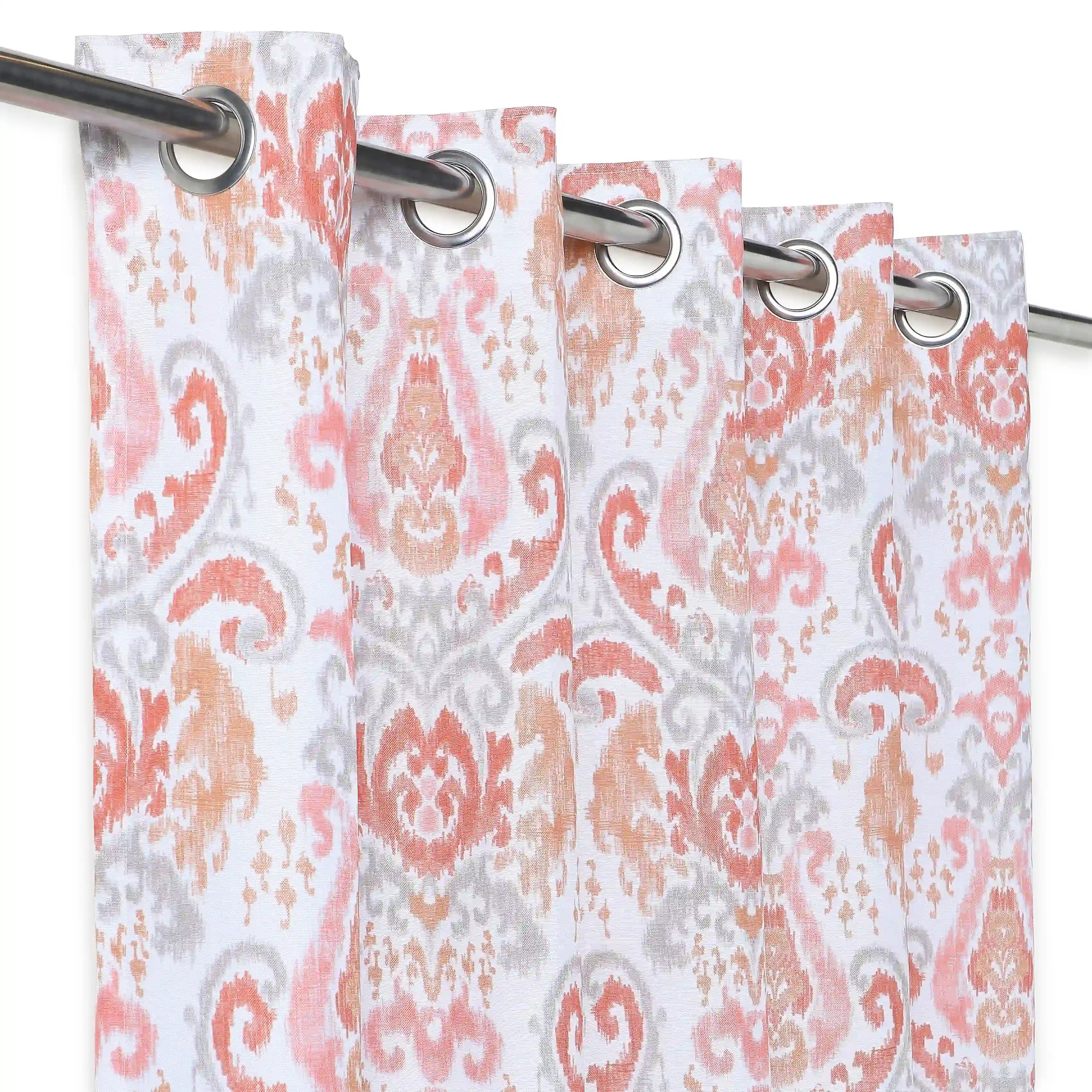 Chippa Lane Set Of 2 Printed Readymade Curtains | 
Timeless Tradition Sunset Coral / Door (7ft X 4.4ft)