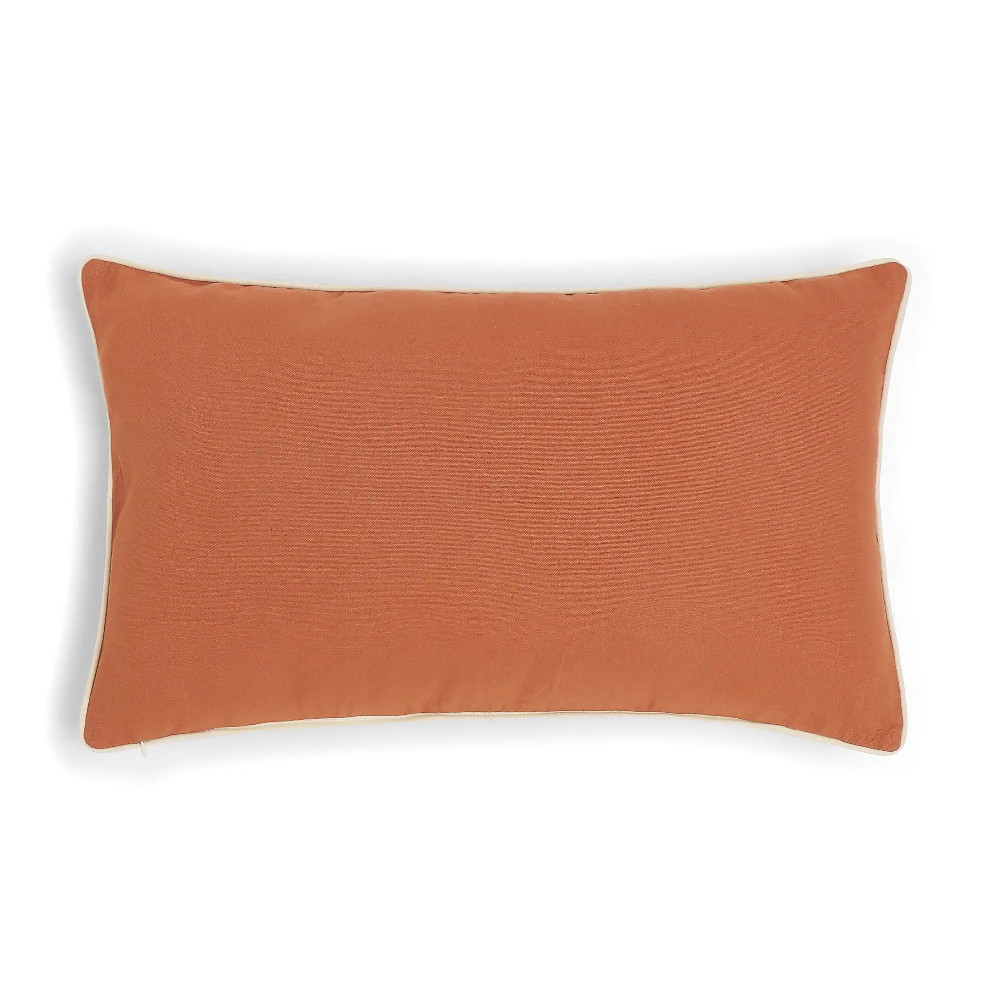 Espricia Embroidered Cushion Cover | Tile & Thread Burnt Orange / Cushion Cover (41cm x 66cm)