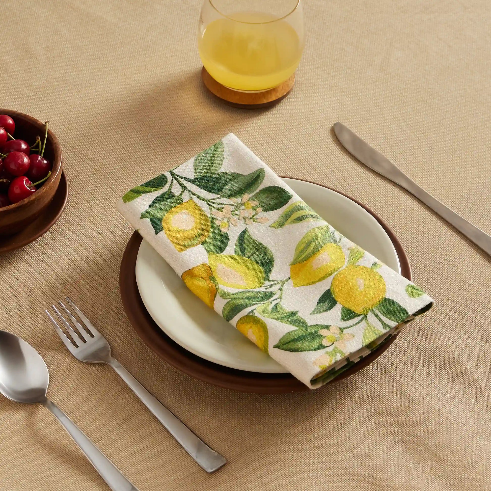 Nonna's Home 100% Cotton Table Napkin Set Lemon Zest / Pack of 4