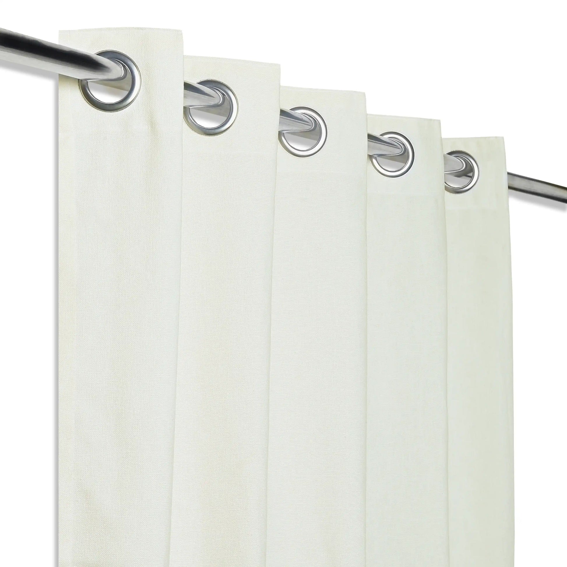 Paleto Set Of 2 Solid Readymade Curtains | Earthen Textures Vanilla Sky / Window (5ft X 4.4ft)