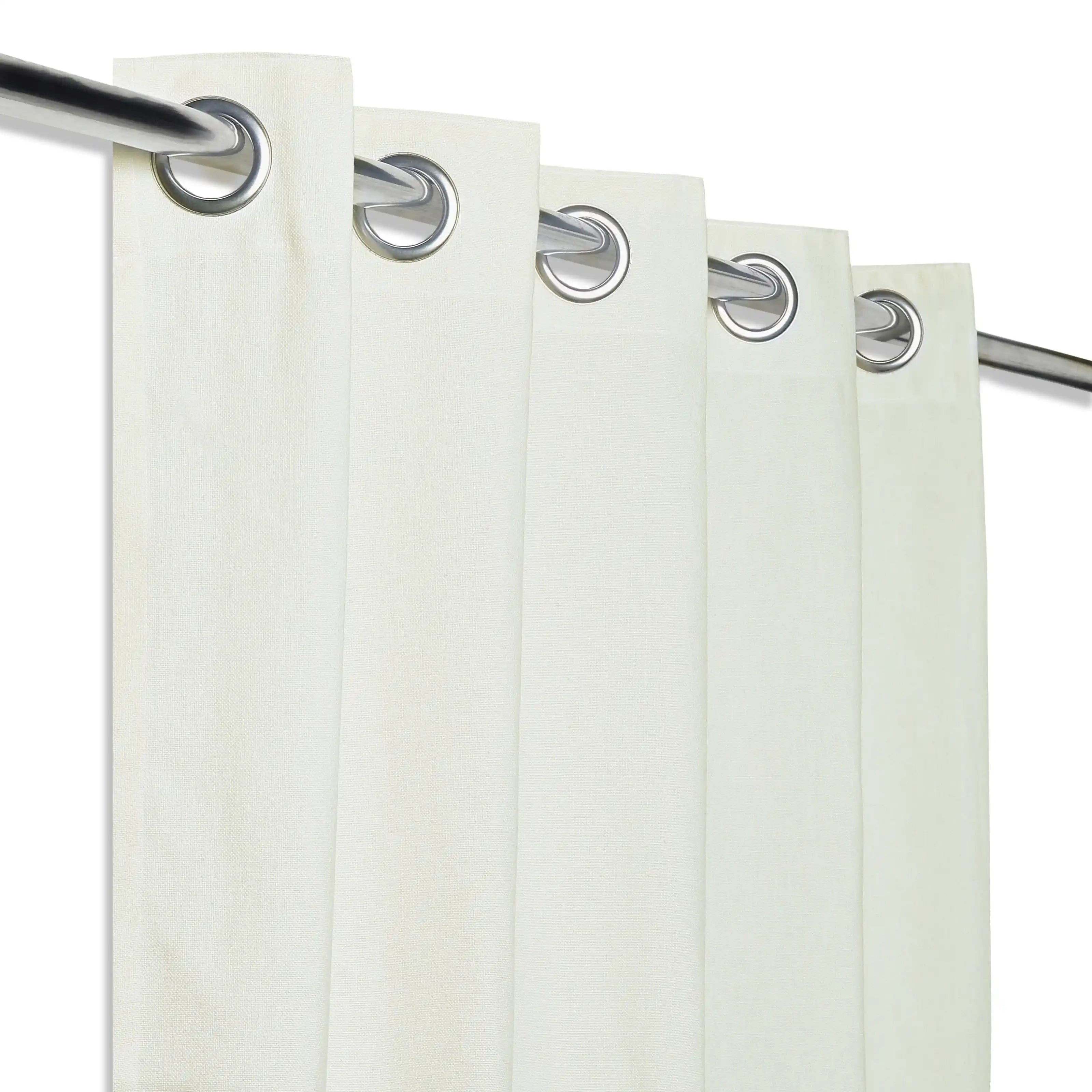 Paleto Set Of 2 Solid Readymade Curtains | Earthen Textures Vanilla Sky / Window (5ft X 4.4ft)