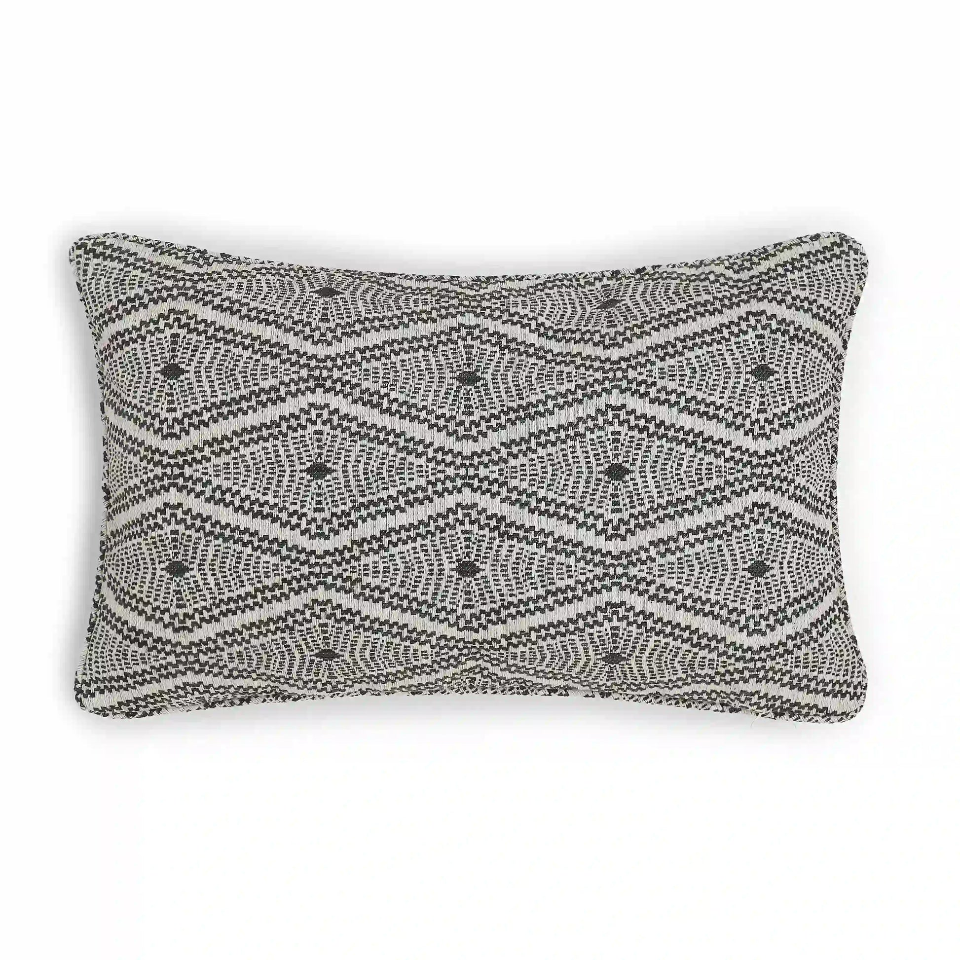 Espricia Woven Cushion Cover | Monochrome Threads Ebony / Cushion Cover (41cm x 66cm)
