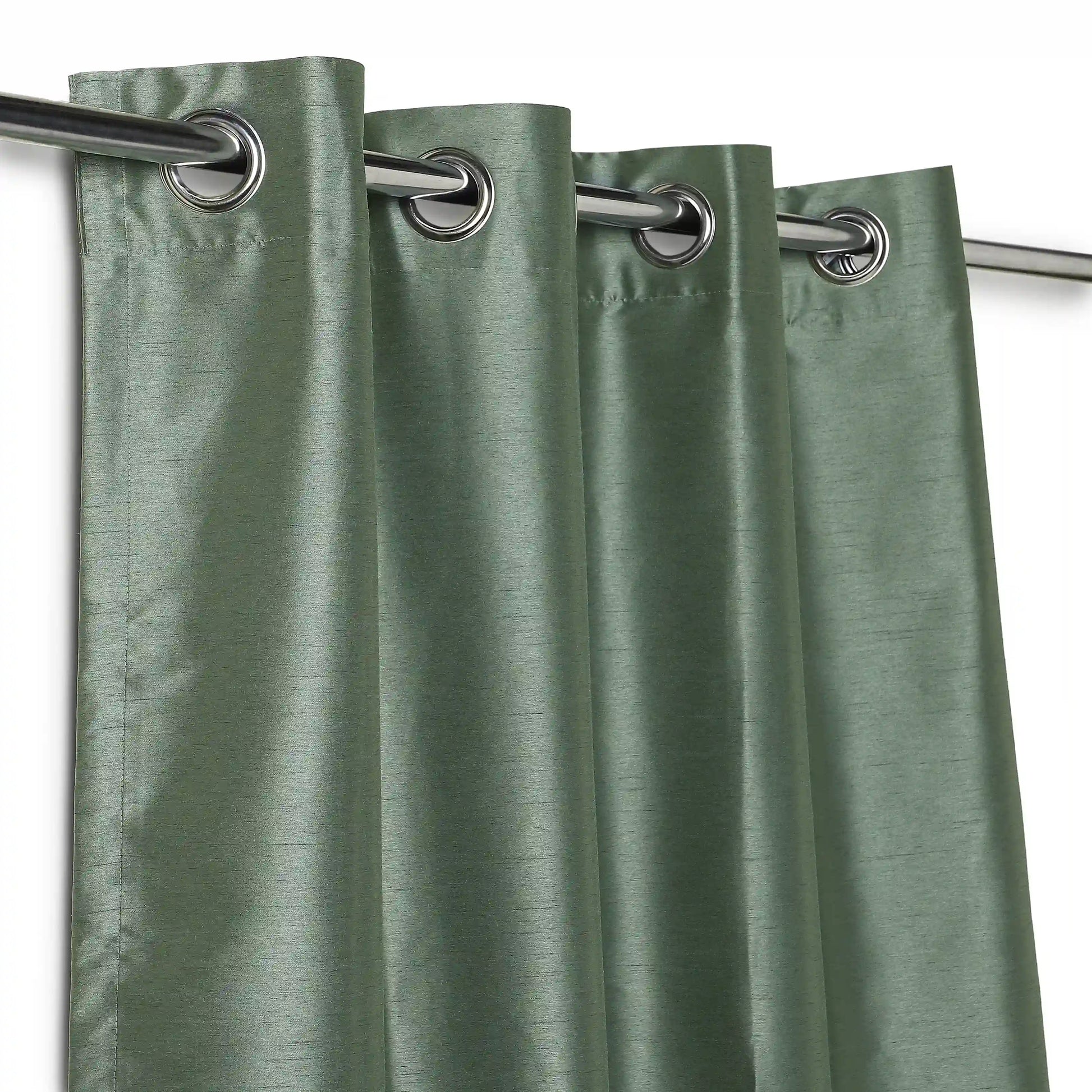 Paleto Set Of 2 Solid Readymade Curtains | Pure Hues Forest / Door (4.25ft X 7.22ft)