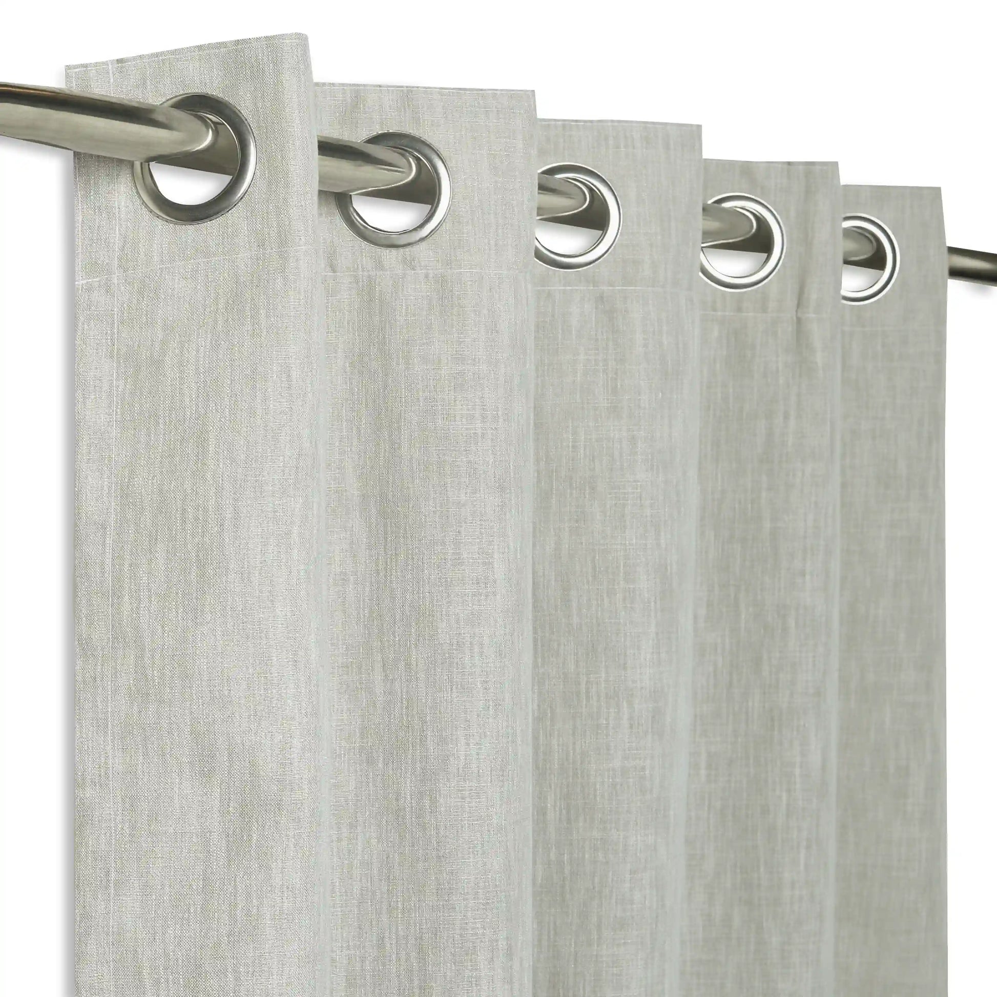 Paleto Set Of 2 Solid Readymade Curtains | Monochrome Play Fossil / Door-XL (9ft X 4.4ft)