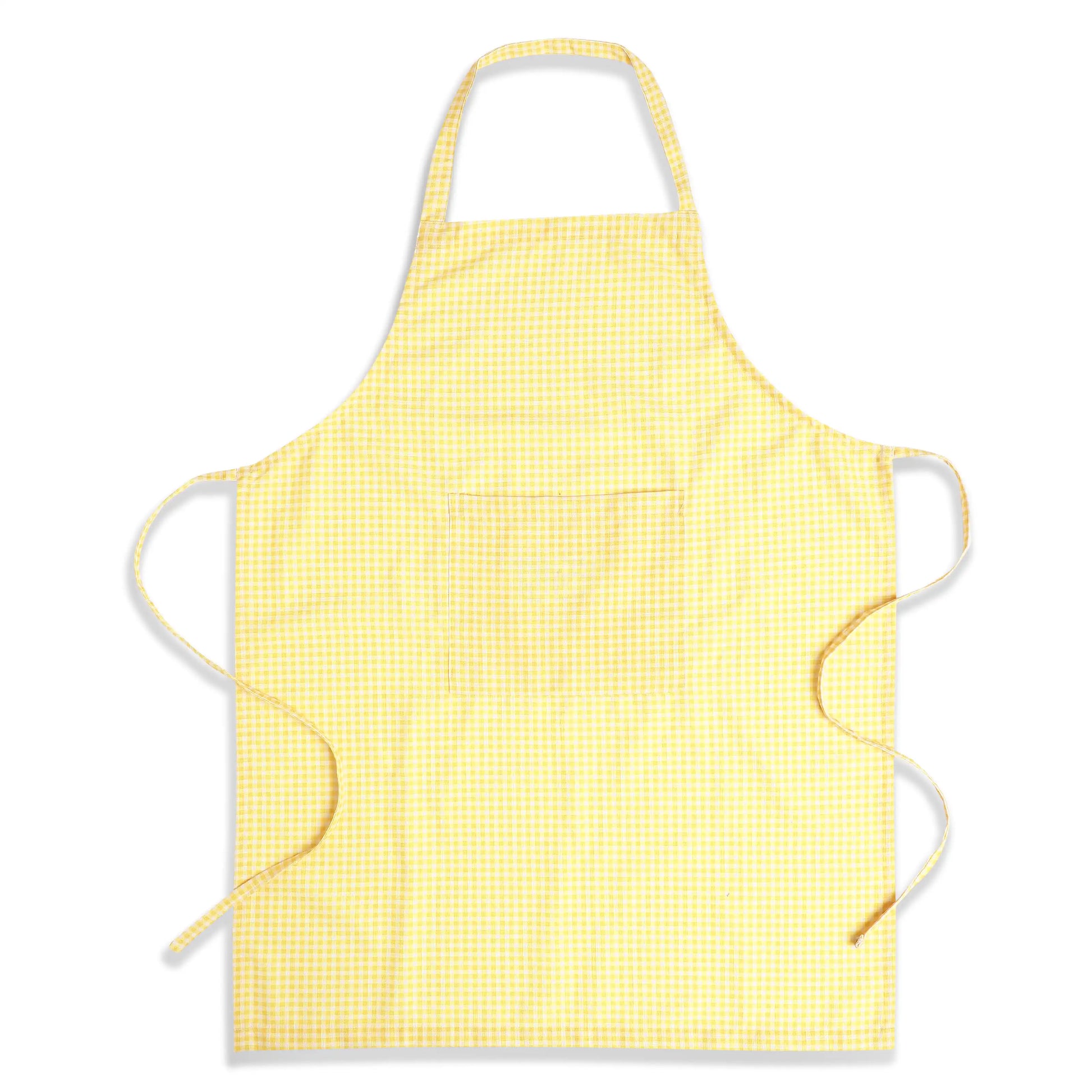 Nonna's Home 100% Polyester Apron Small Turmeric Gingham / Apron (70cm x 90cm)