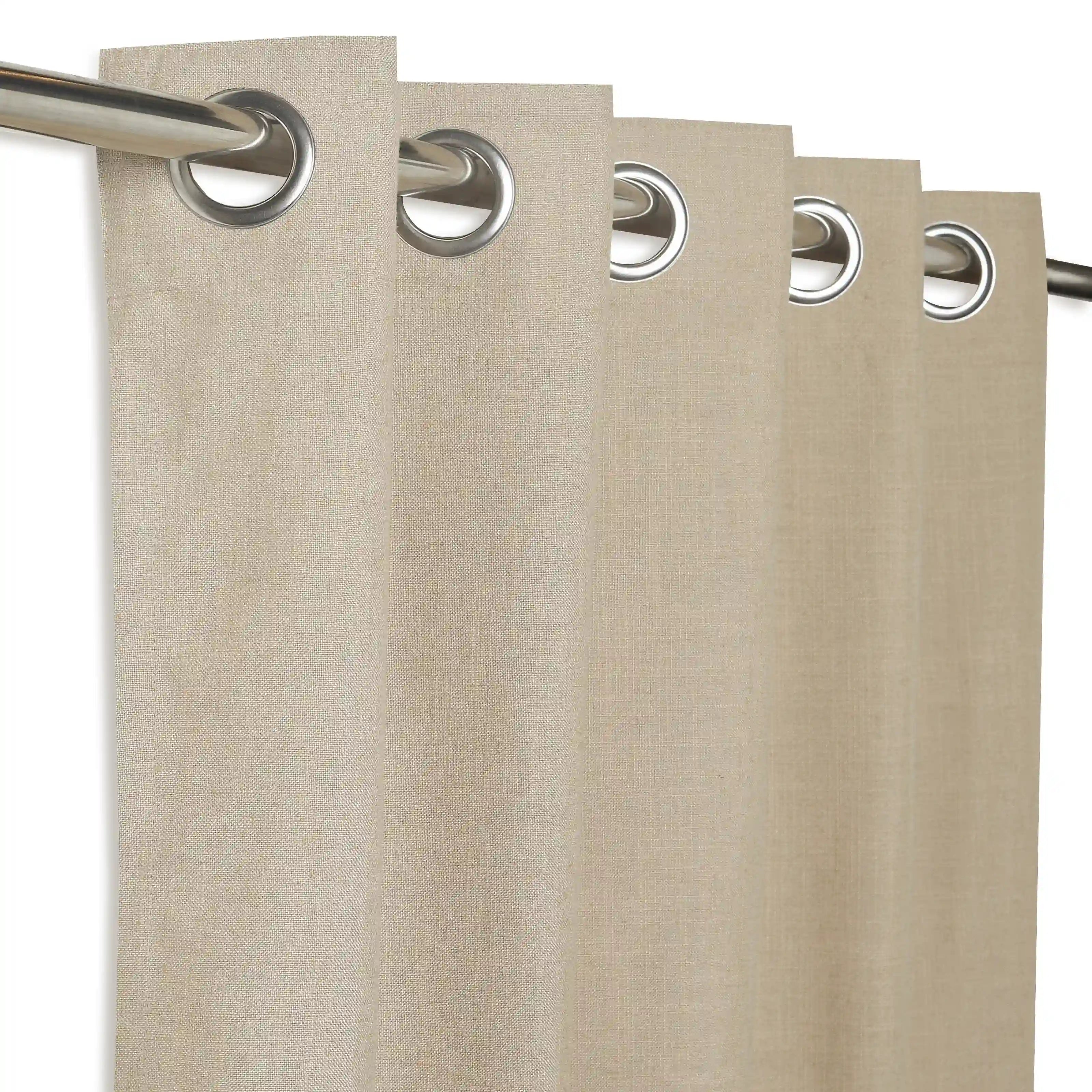 Paleto Set Of 2 Solid Readymade Curtains | Forest Days Tan / Window (5ft X 4.4ft)