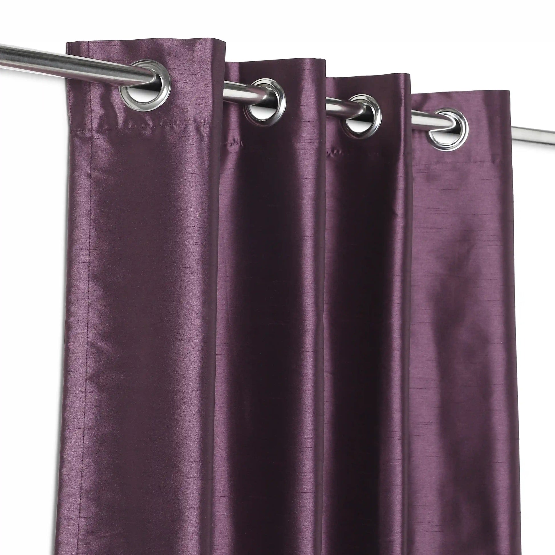 Paleto Set Of 2 Solid Readymade Curtains | Pure Hues Deep Violet / Door (4.25ft X 7.22ft)