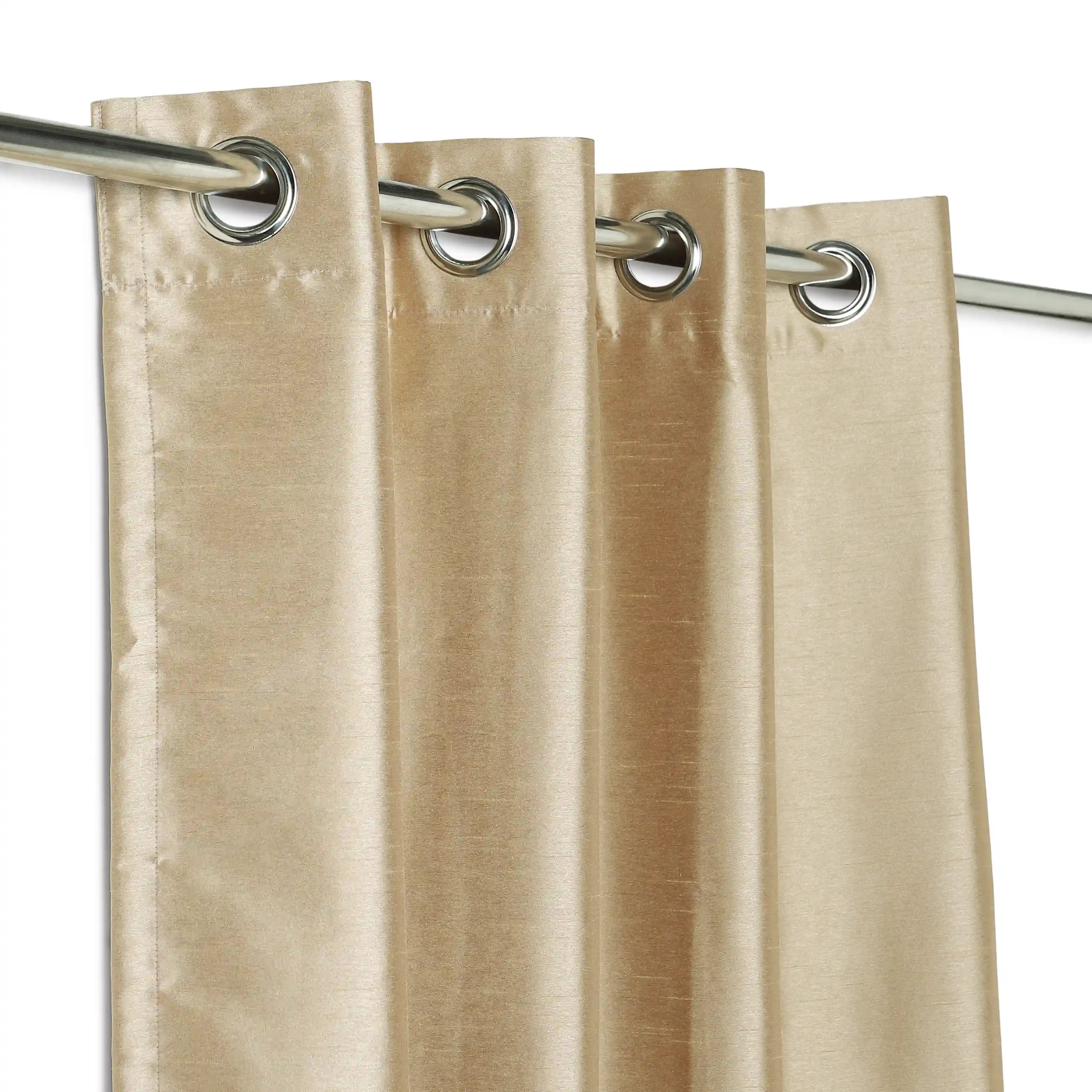 Paleto Set Of 2 Solid Readymade Curtains | Pure Hues Spice / Door (4.25ft X 7.22ft)
