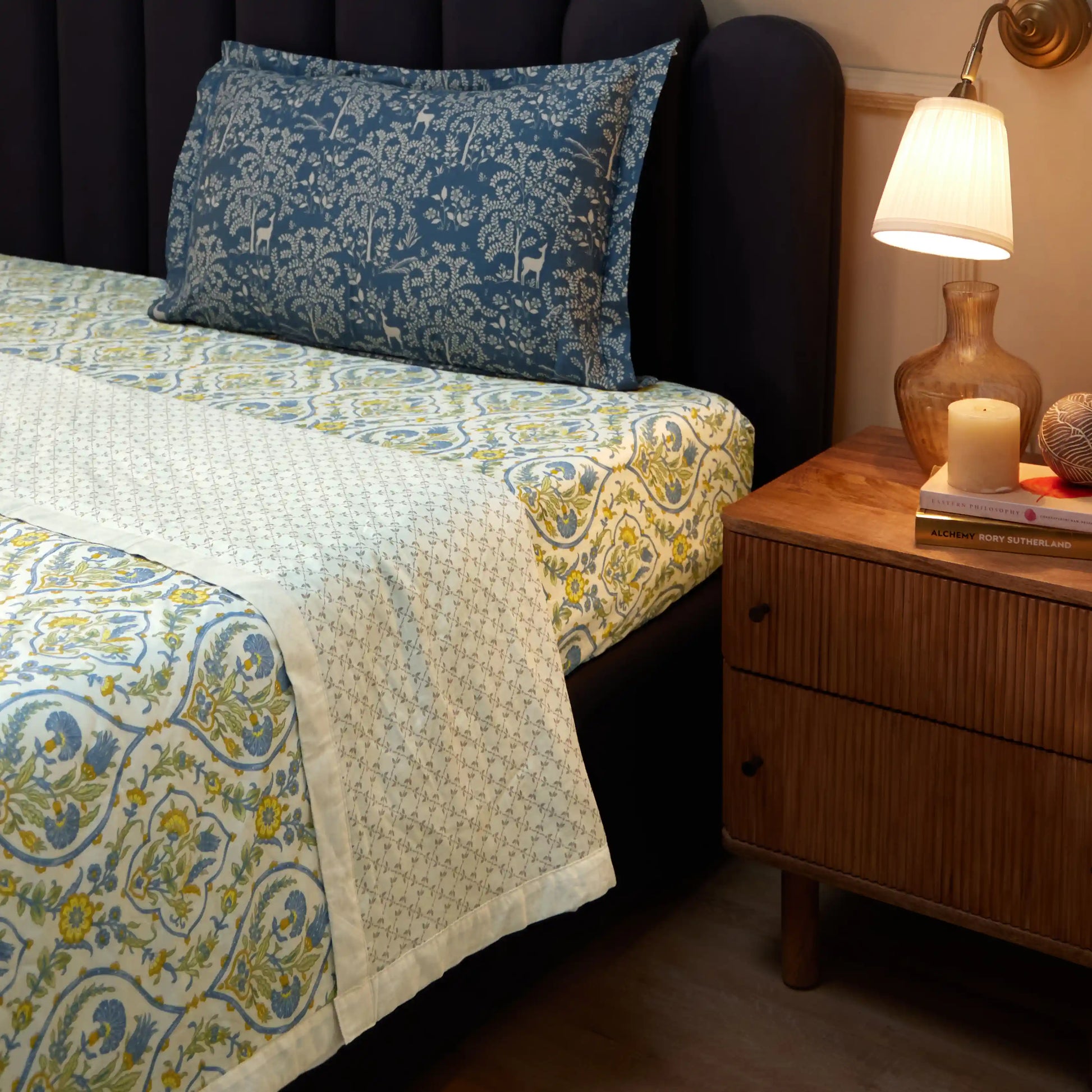 Fergana 100% Cotton Dohar Yellow Bloom / Single