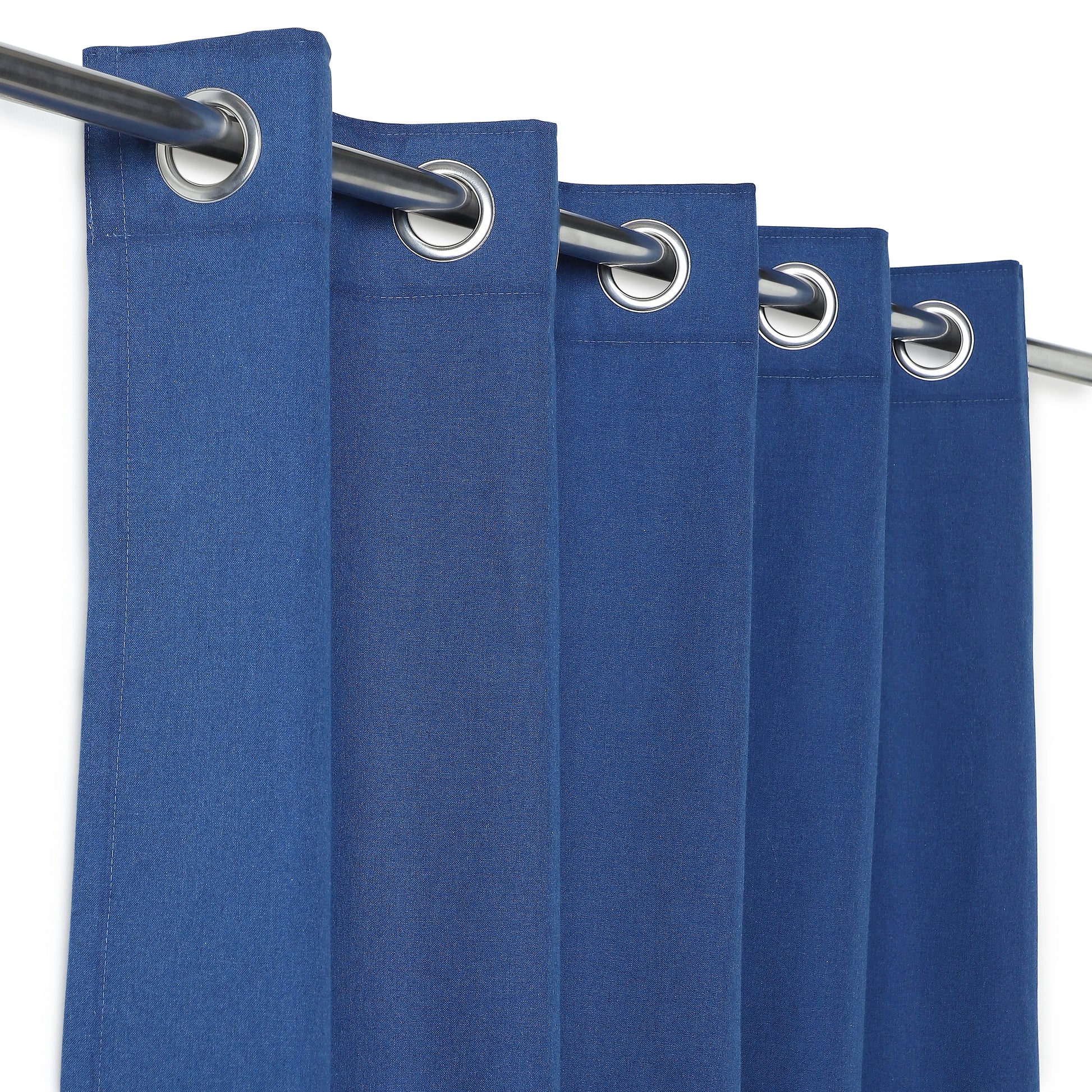 Pelushe Set Of 2 100% Cotton Solid Readymade Curtains | Everyday Hues Marine / Door-XL (9ft X 4.4ft)