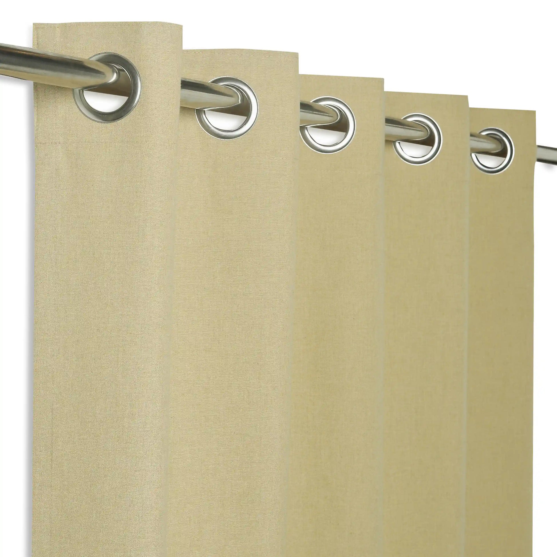 Pelushe Set Of 2 100% Cotton Solid Readymade Curtains | Everyday Hues Sand / Window (5ft X 4.4ft)