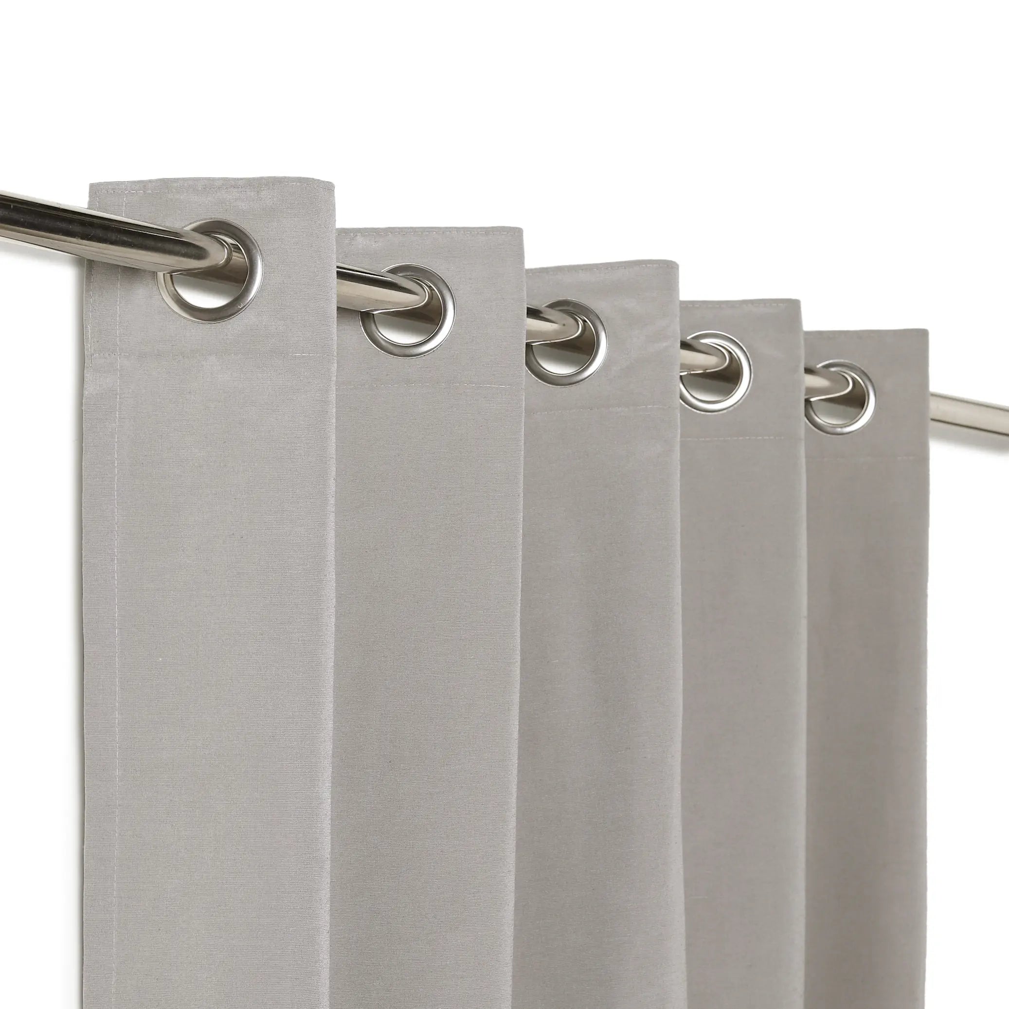 Paleto Set Of 2 Solid Readymade Curtains | Hue Harmony Ash / Door (7ft X 4.4ft)