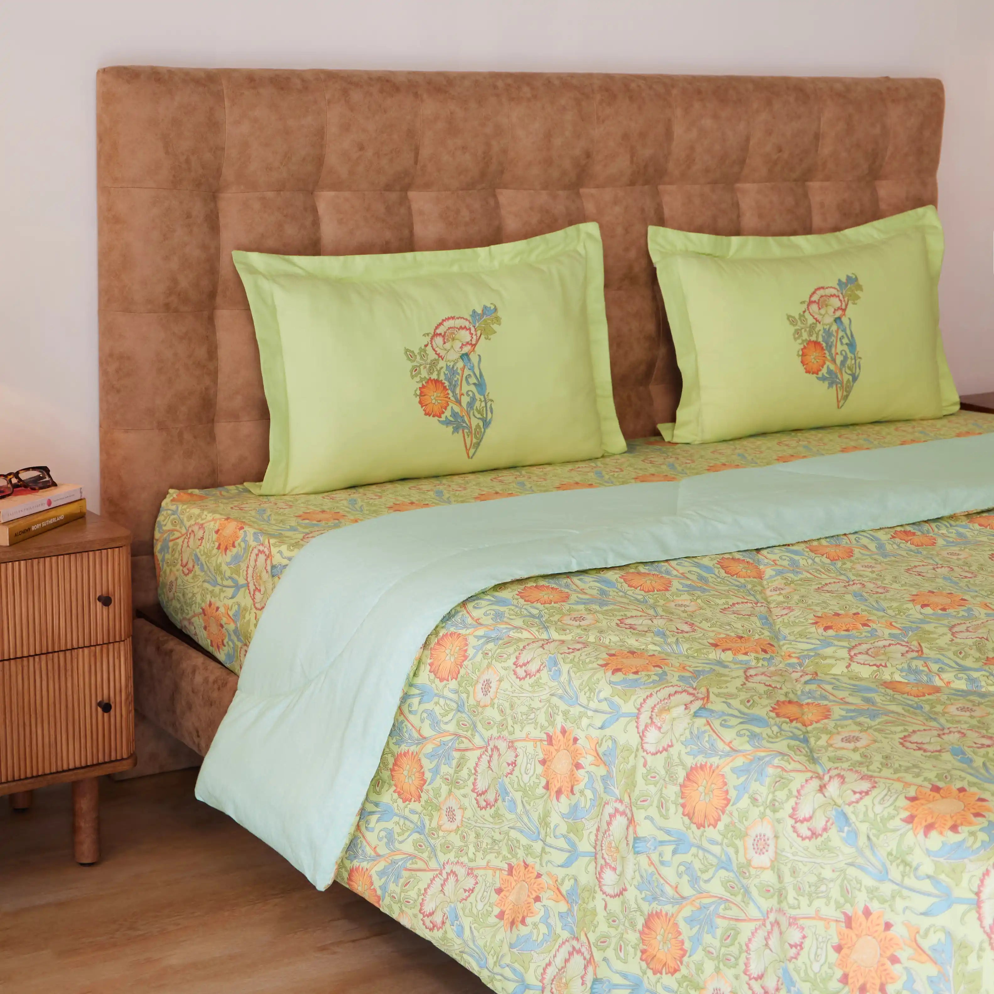 Chippa Lane 100% 240GSM Cotton Comforter Green / Double