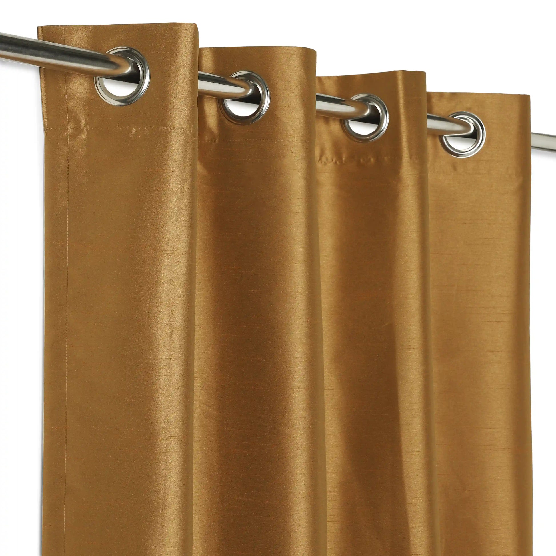 Paleto Set Of 2 Solid Readymade Curtains | Pure Hues Ochre / Door (4.25ft X 7.22ft)
