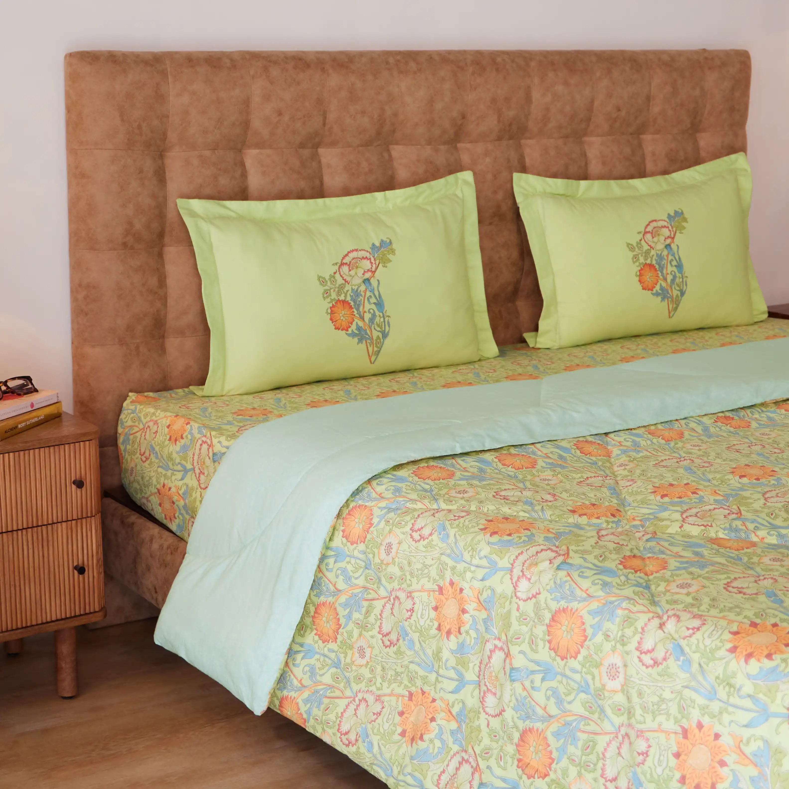 Chippa Lane 100% 120GSM Cotton Comforter Green / Double