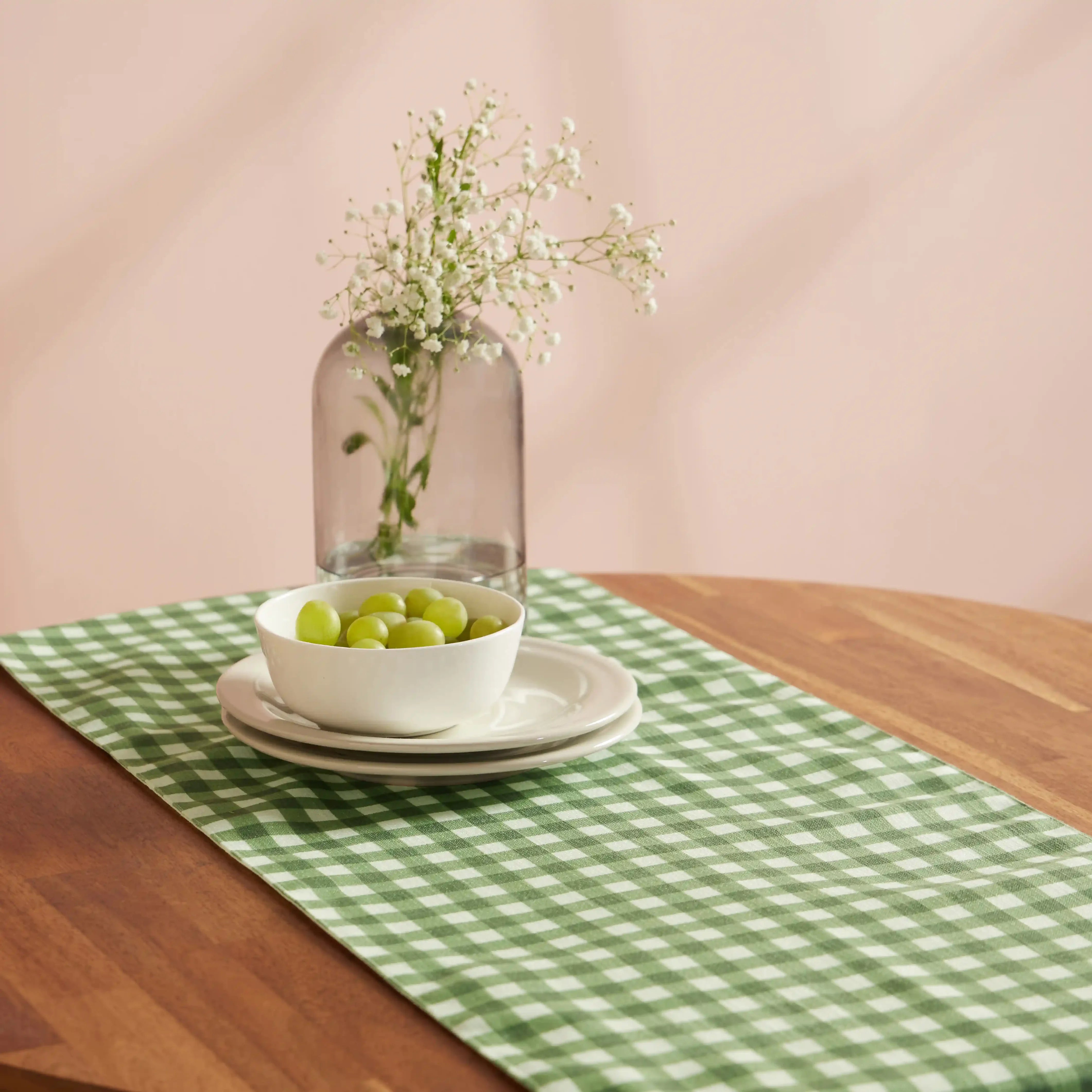 Nonna's Home 100% Polyester Table Runner Big Rosemary Gingham / Table Runner (34cm x 120cm)