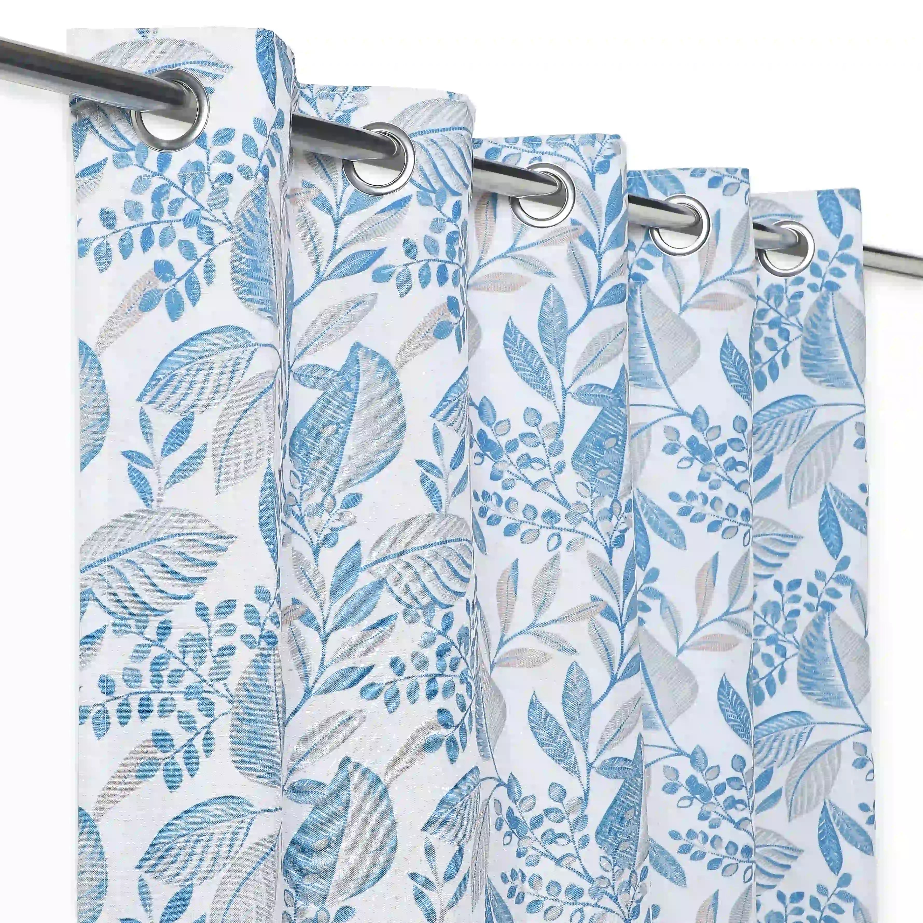 Chippa Lane Set Of 2 Printed Readymade Curtains | Sketchy Botanicals Bluebell / Window (5ft X 4.4ft)