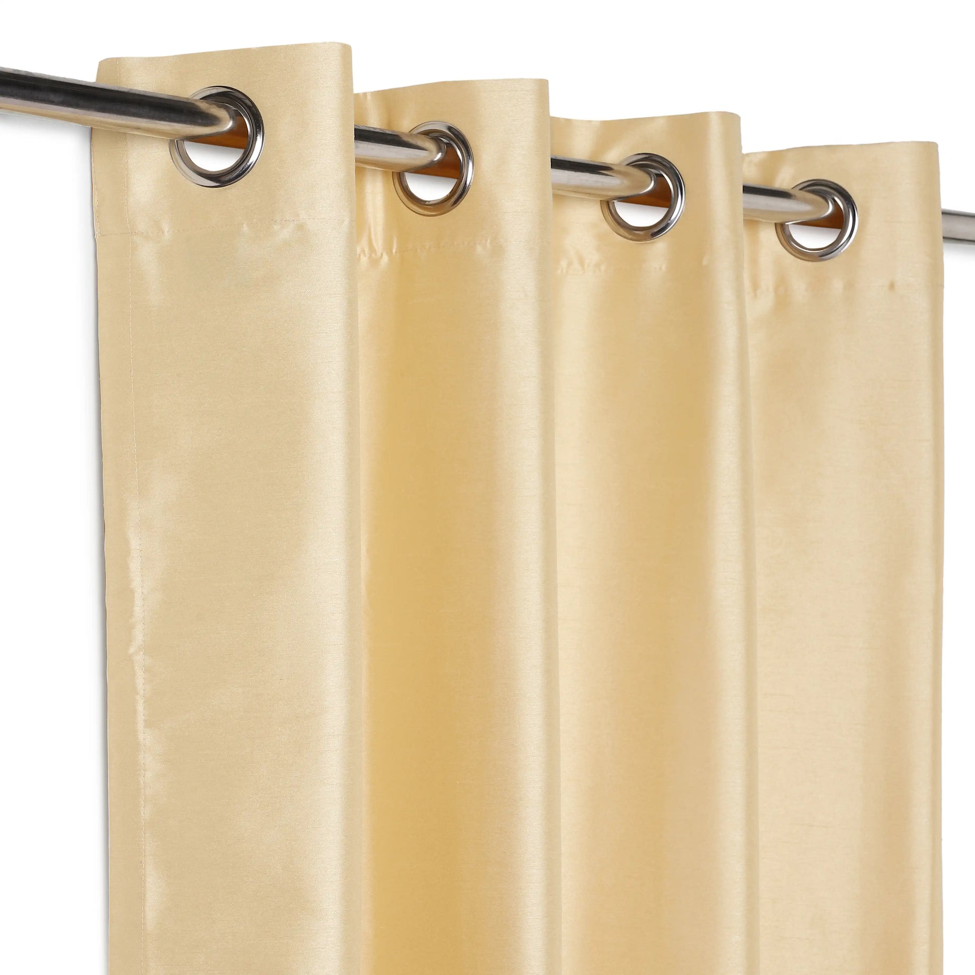 Paleto Set Of 2 Solid Readymade Curtains | Pure Hues Deep Sandstone / Door (4.25ft X 7.22ft)