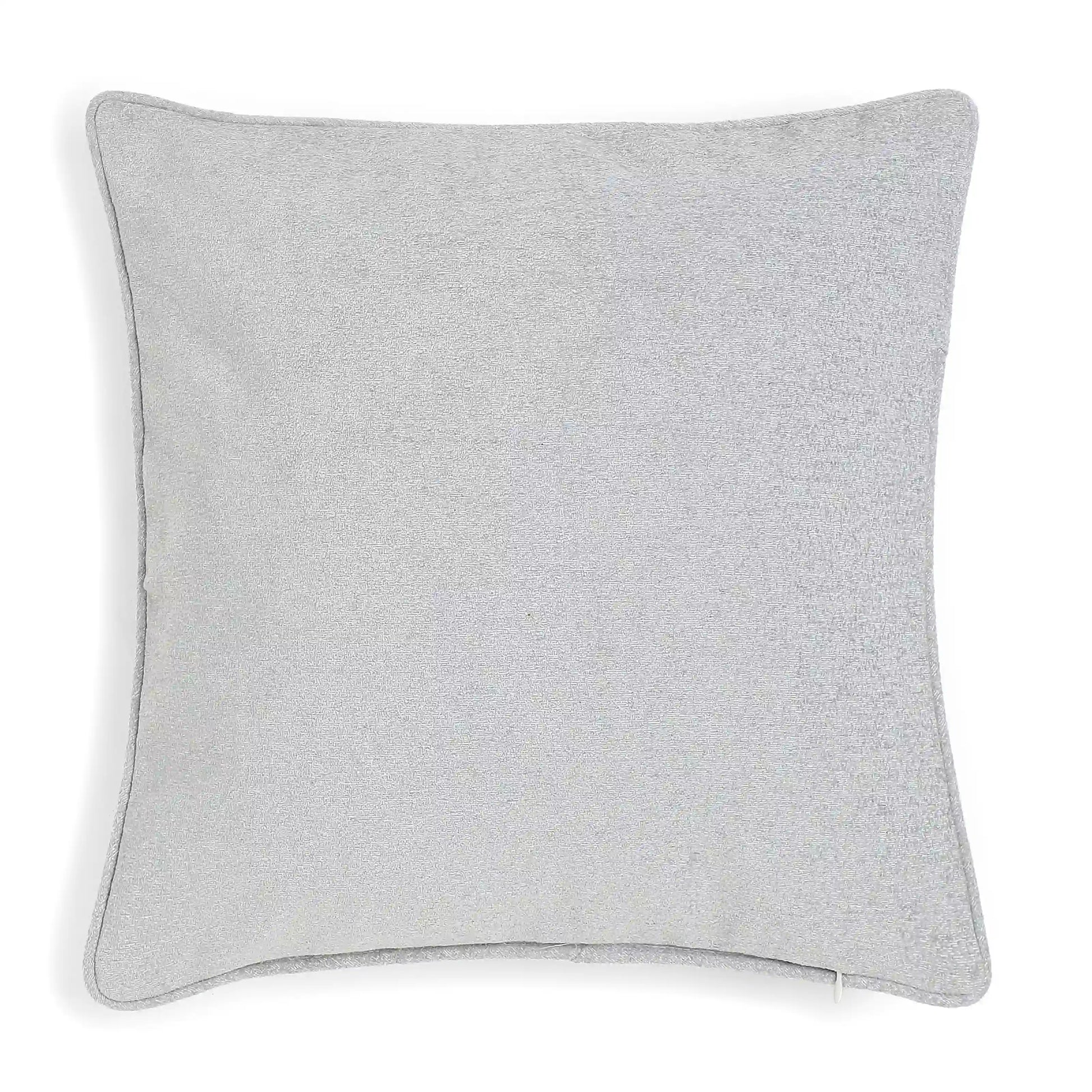 Vissencia Solid Cushion Cover | Textured Crush Silver Ash / Cushion Cover (41cm x 41cm)